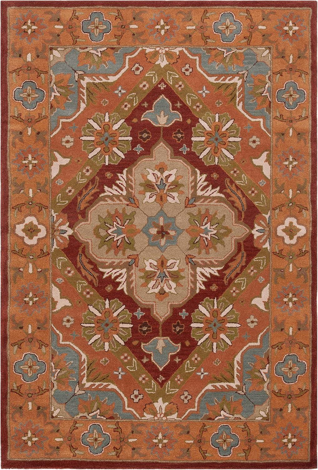 SAFAVIEH Heritage Cearra Bordered Area Rug, Rust, 6' x 9'