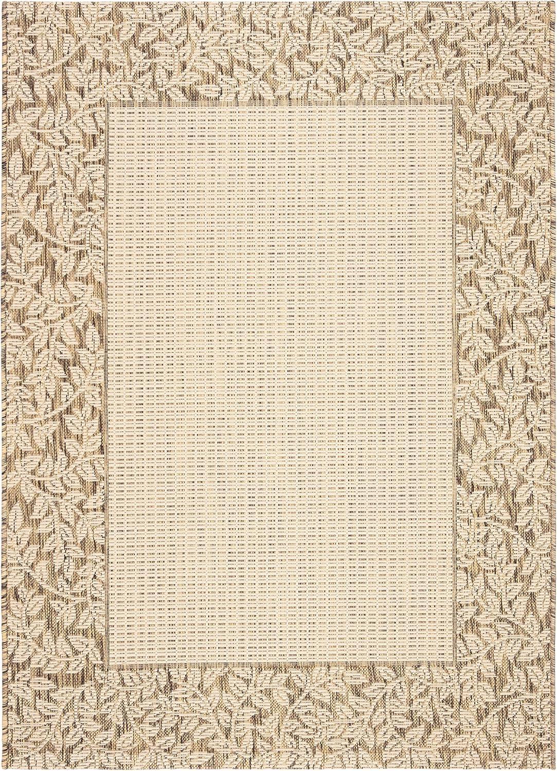 Courtyard CY0727 Power Loomed Indoor and Outdoor Area Rug - Natural/Brown - 6'7"x9'6" - Safavieh