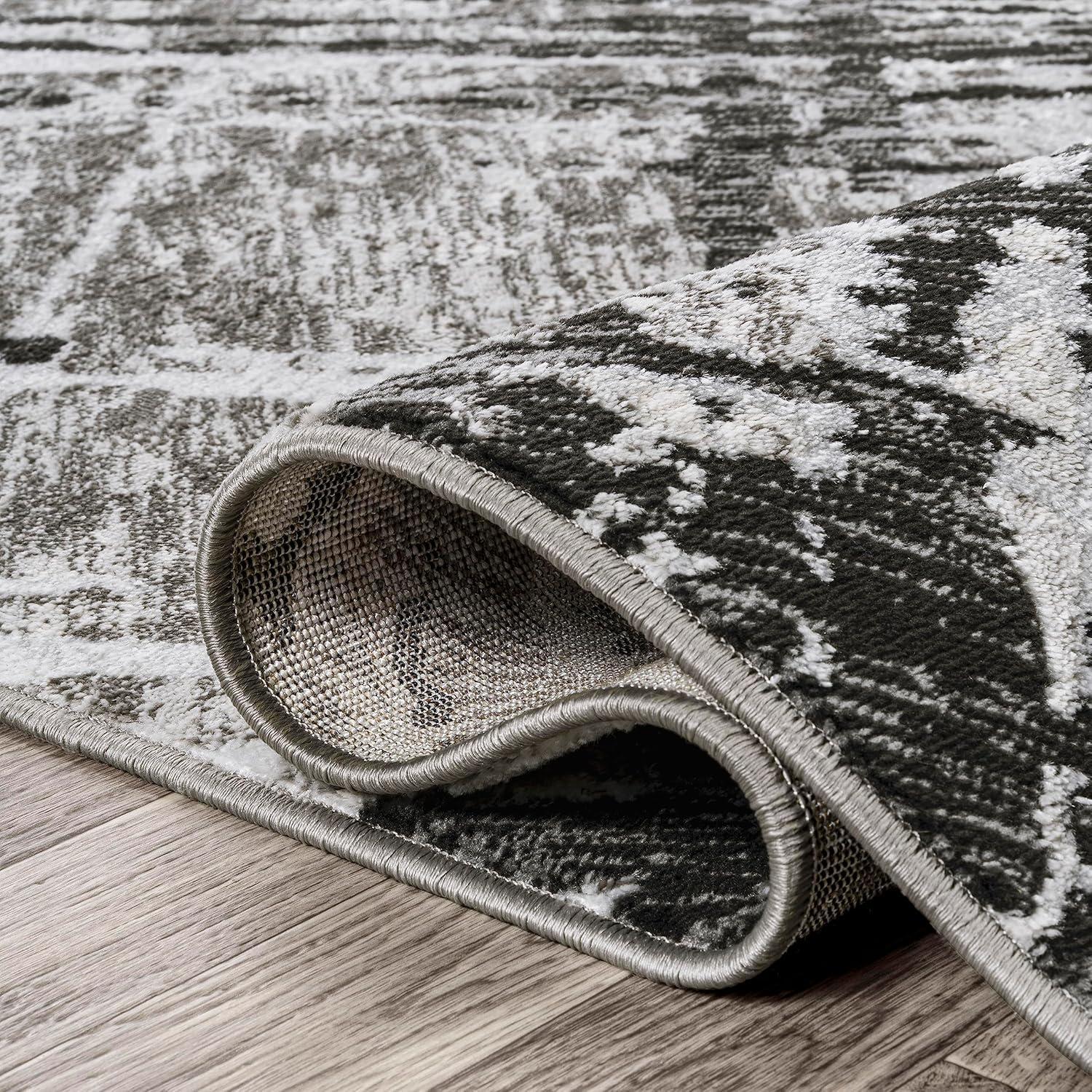 JONATHAN Y Slant Modern Abstract Black/Gray 3 ft. x 5 ft. Area Rug