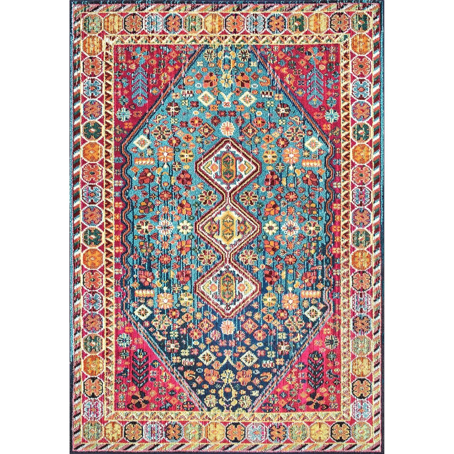 4'x6' Vintage Erline Area Rug Black - nuLOOM: Medallion Pattern, Low Pile, Polypropylene, Indoor Use, Rectangle Shape