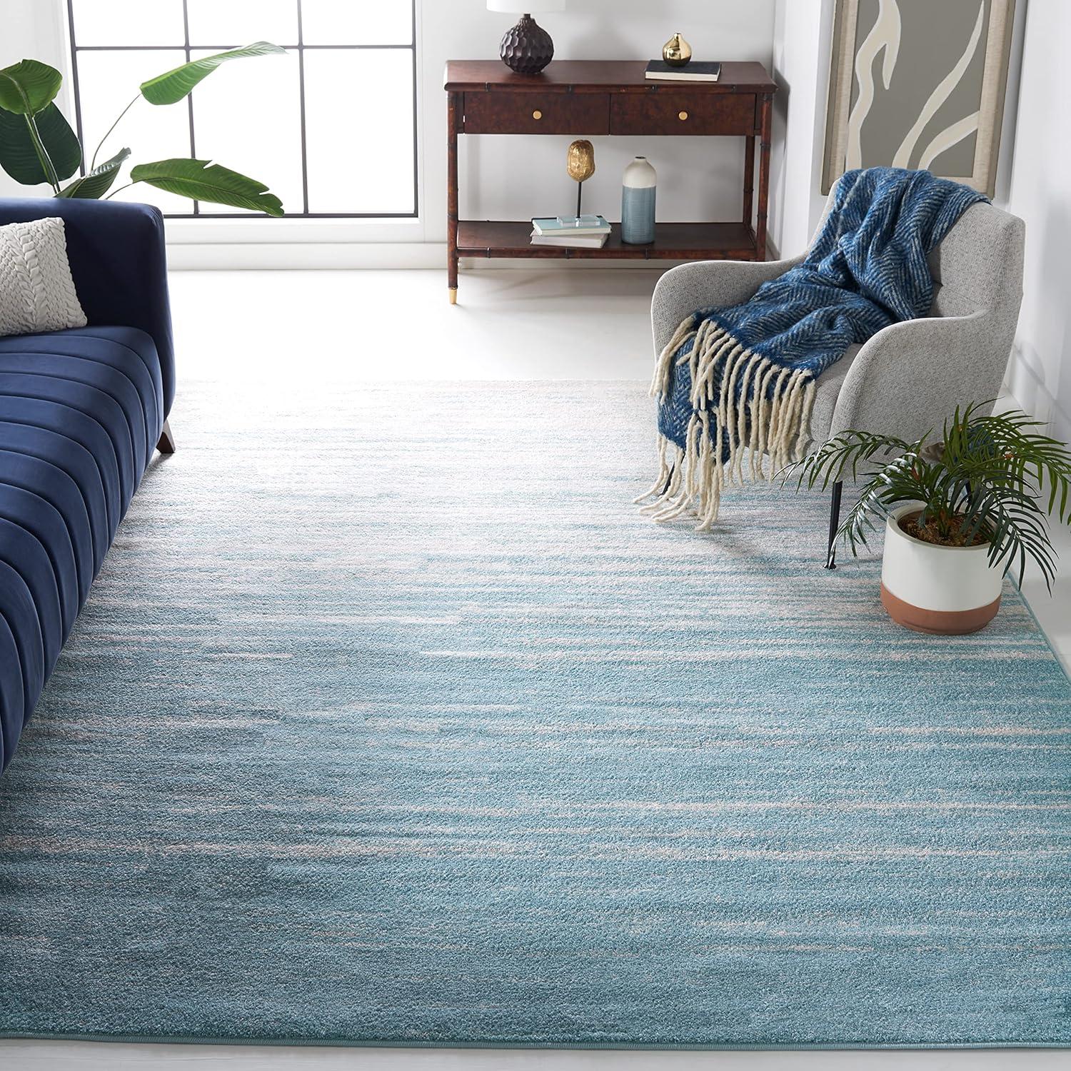 SAFAVIEH Adirondack Esmond Abstract Area Rug, Aqua/Ivory, 9' x 12'