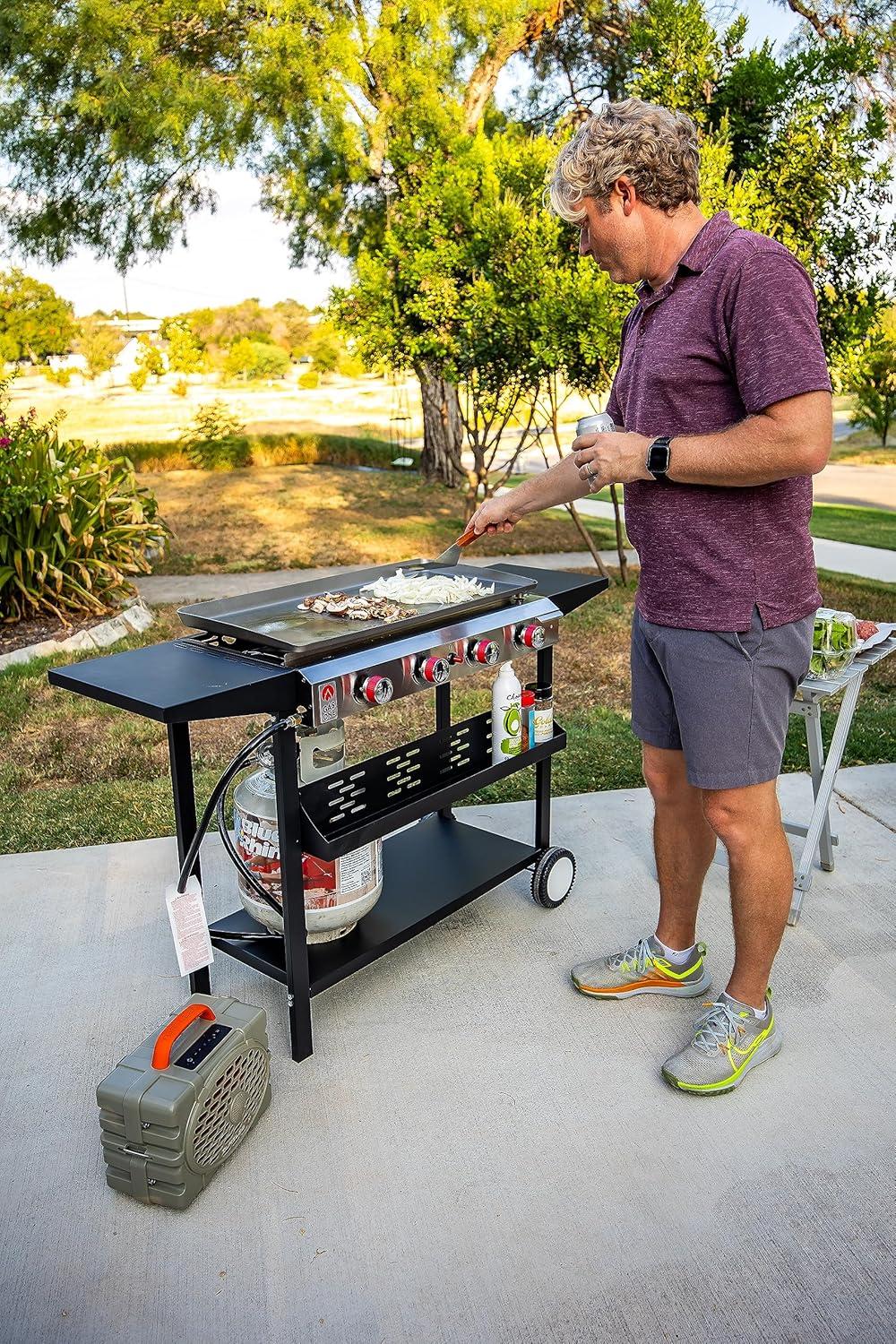 Gas One 4-Burner Black and Stainless Steel Portable Propane Grill