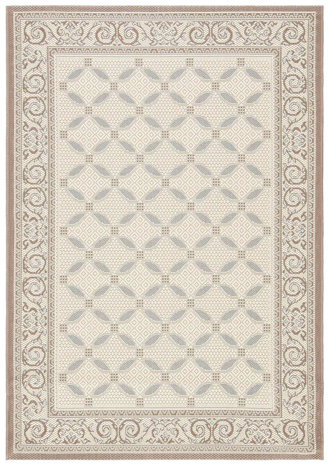 Courtyard CY7107 Power Loomed Indoor/Outdoor Area Rug - Beige/Dark Beig - 5'3"x7'7" - Safavieh.