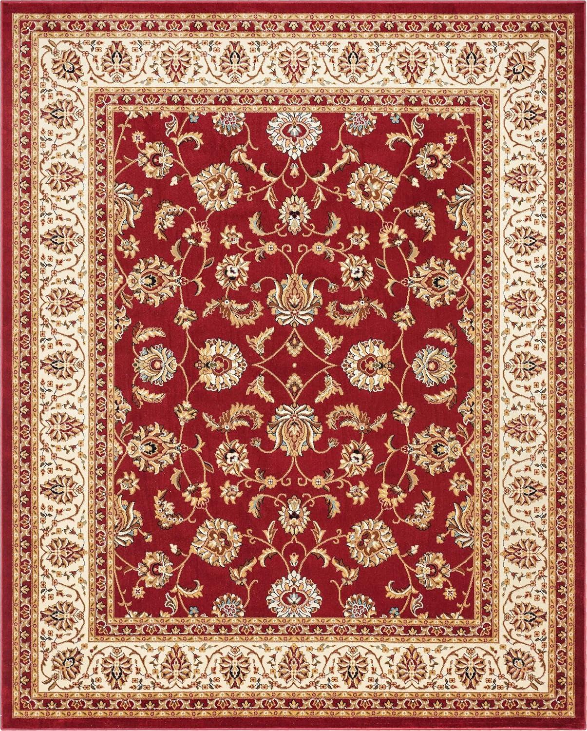 Noble Sarouk Red Persian Floral Oriental Formal Traditional Area Rug 5x7 ( 5'3" x 7'3" ) Modern Contemporary Transitional Soft Rug