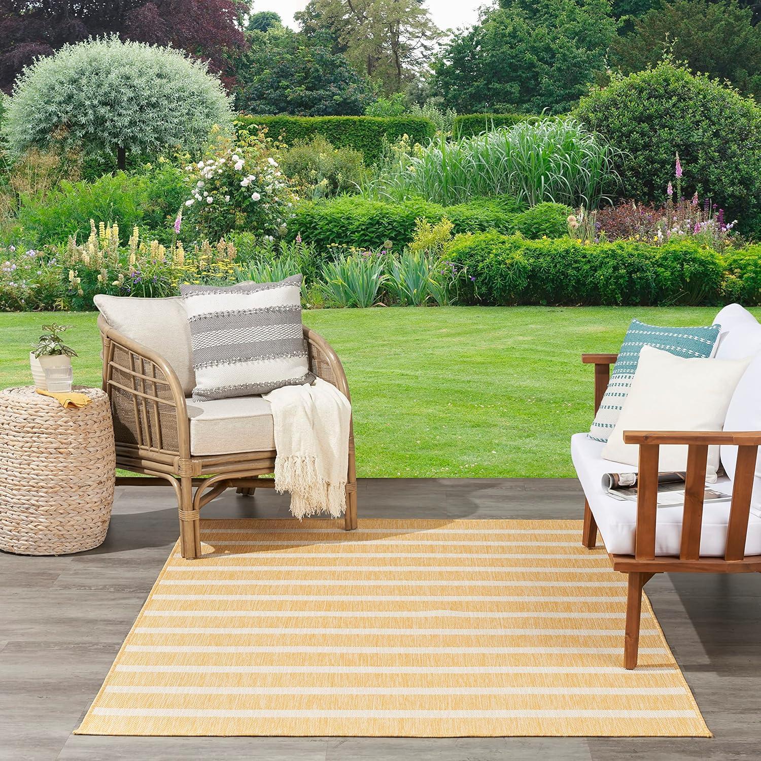 Nourison Positano Modern Stripes Flatweave Outdoor Rug