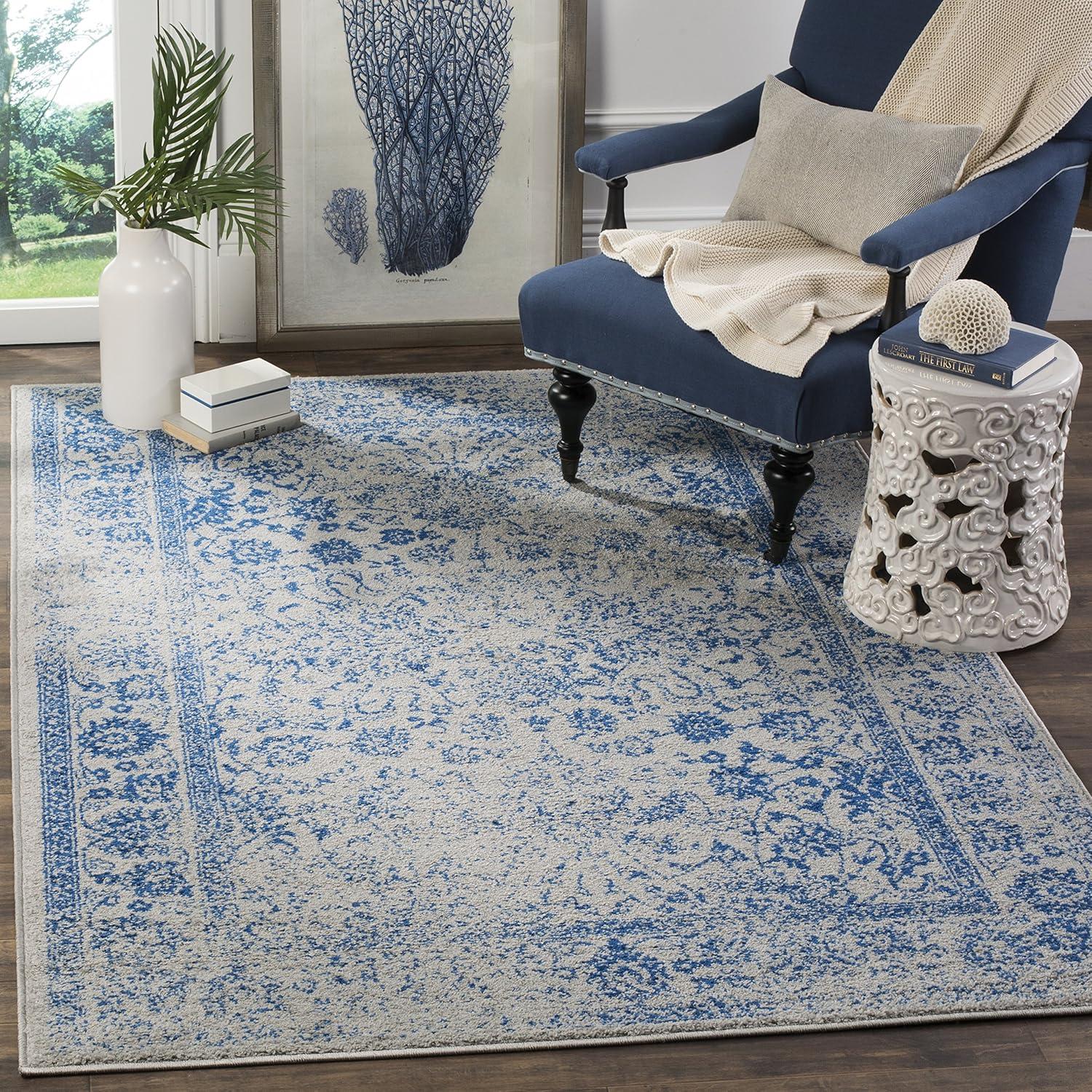 Adirondack ADR109 Machine Made Indoor Area Rug - Grey/Blue - 4'x6' - Safavieh