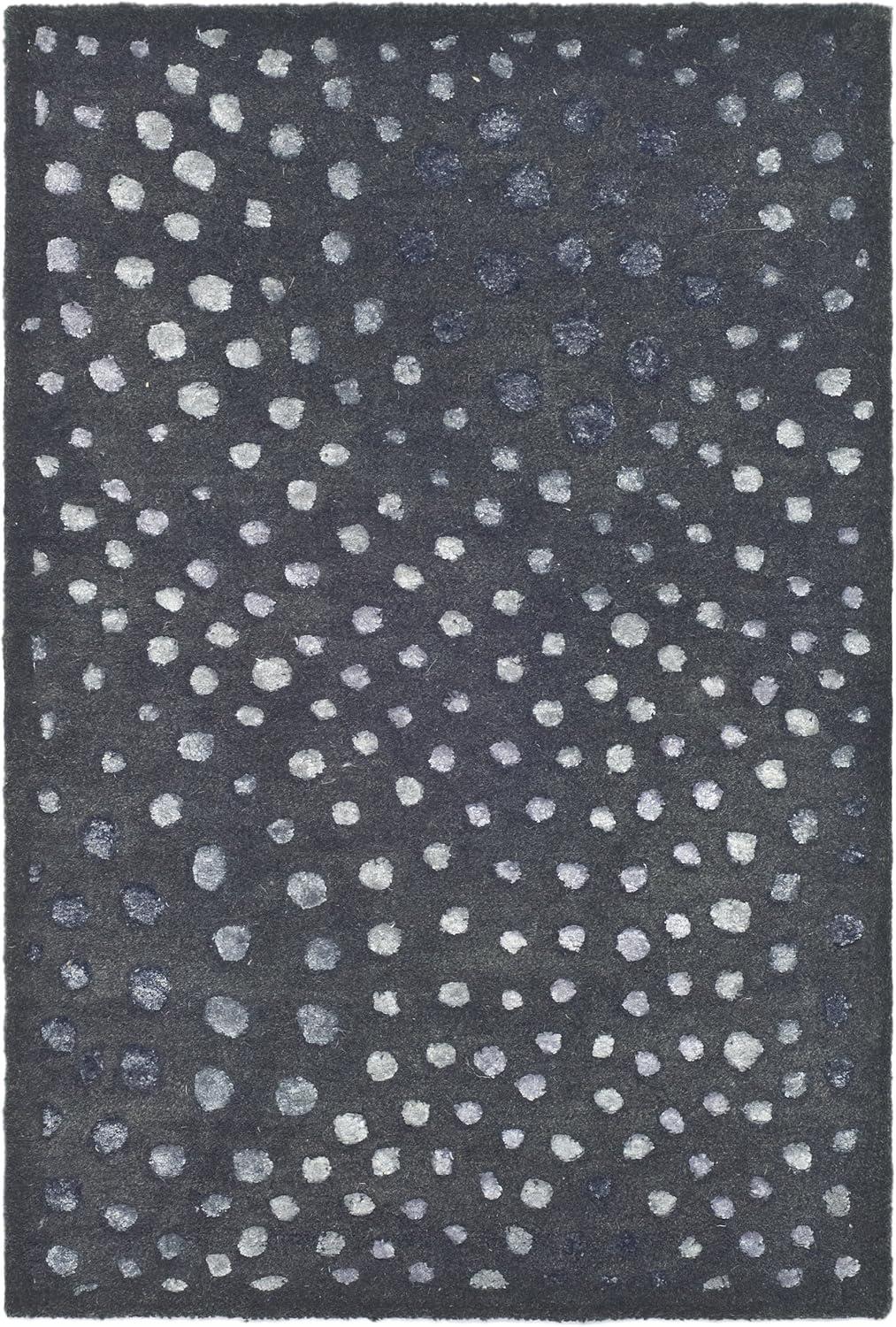 SAFAVIEH Soho Andrew Polka Dots Wool Area Rug, Dark Grey, 2' x 3'