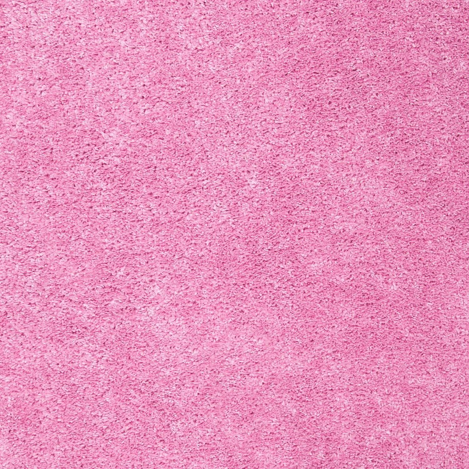 August Shag 900 AUG900 Power Loomed Indoor Area Rug - Pink - 5'3" Round - Safavieh