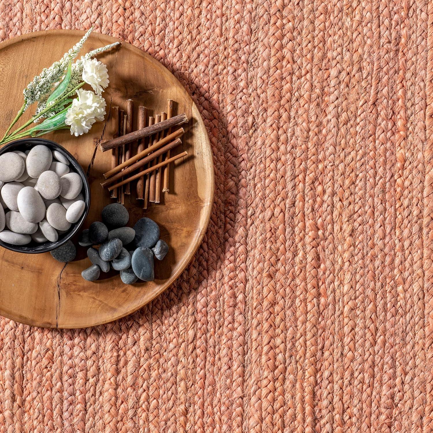 nuLOOM Eleonora Casual Jute Area Rug, 6' x 9', Eleonora Peach