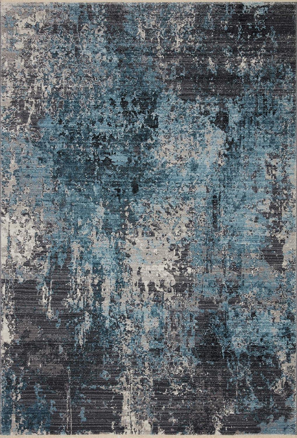 Loloi II Samra SAM-06 Charcoal / Sky Abstract Area Rug 5'-3" x 7'-9"
