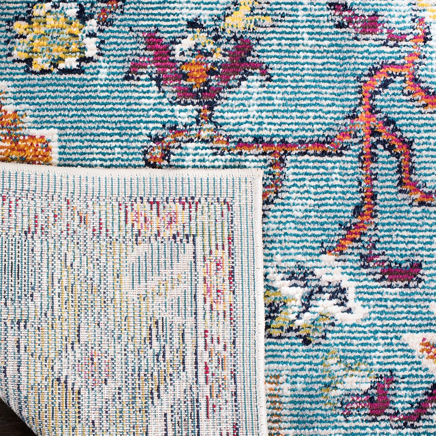 Crystal CRS501 Loomed Indoor Area Rug - Teal/Orange - 7'x7' - Safavieh