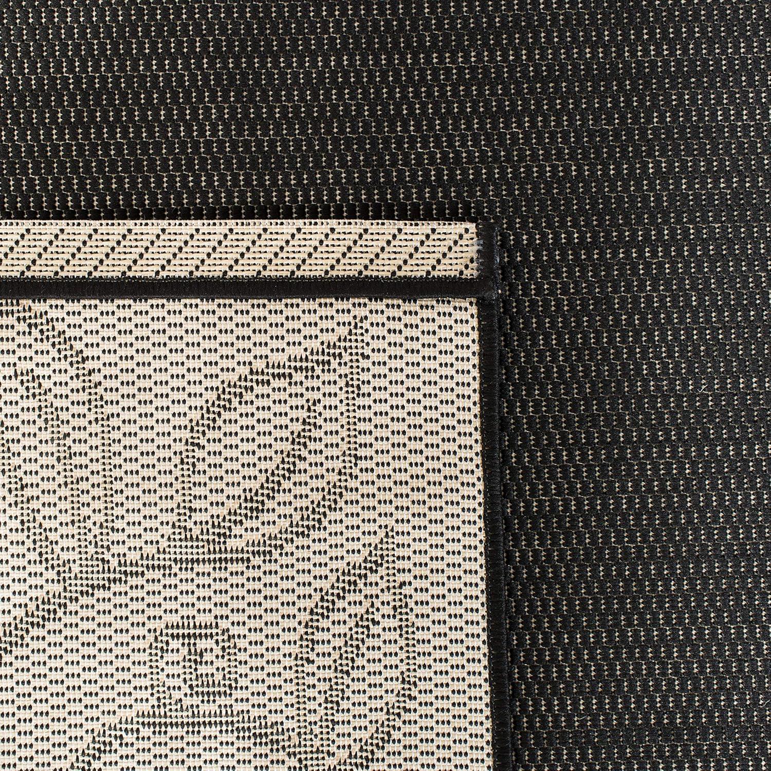 Courtyard CY5139 Power Loomed Indoor and Outdoor Runner Rug - Black/Beige - 2'3"x6'7" - Safavieh