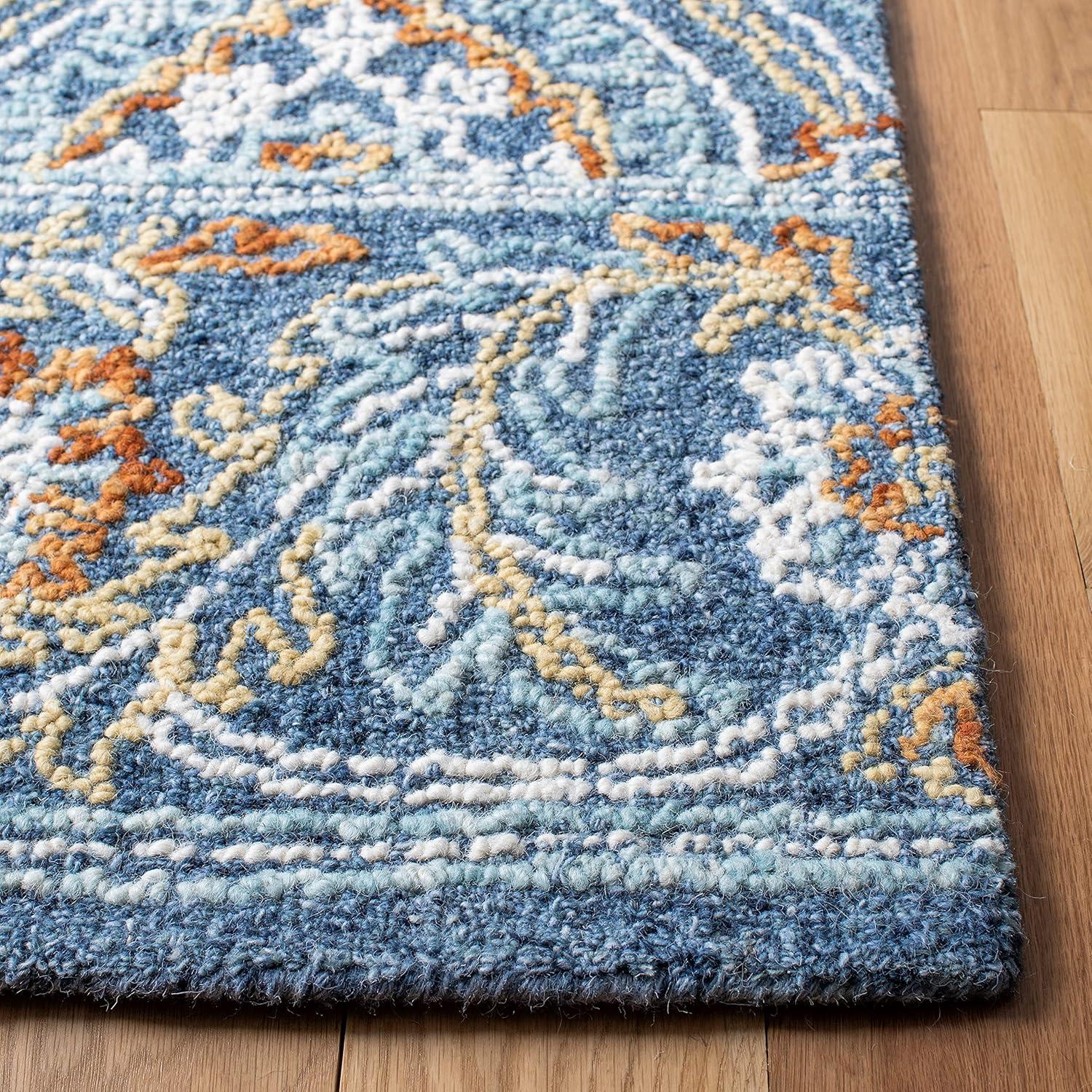 SAFAVIEH Blossom Dima Damask Area Rug, Navy/Yellow, 8' x 10'