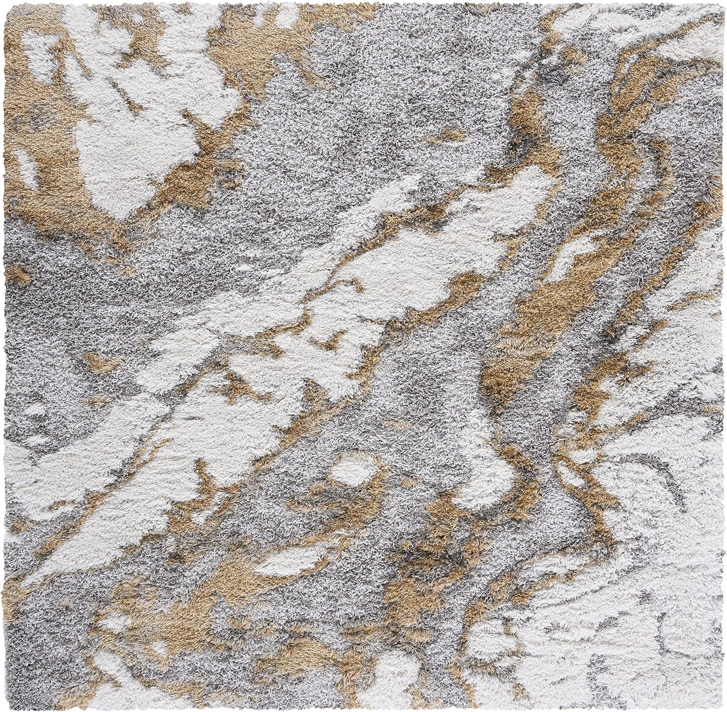 Horizon Shag 800 HZN890 Machine Made Area Rug - 5'x5' - Grey/Blue - Safavieh