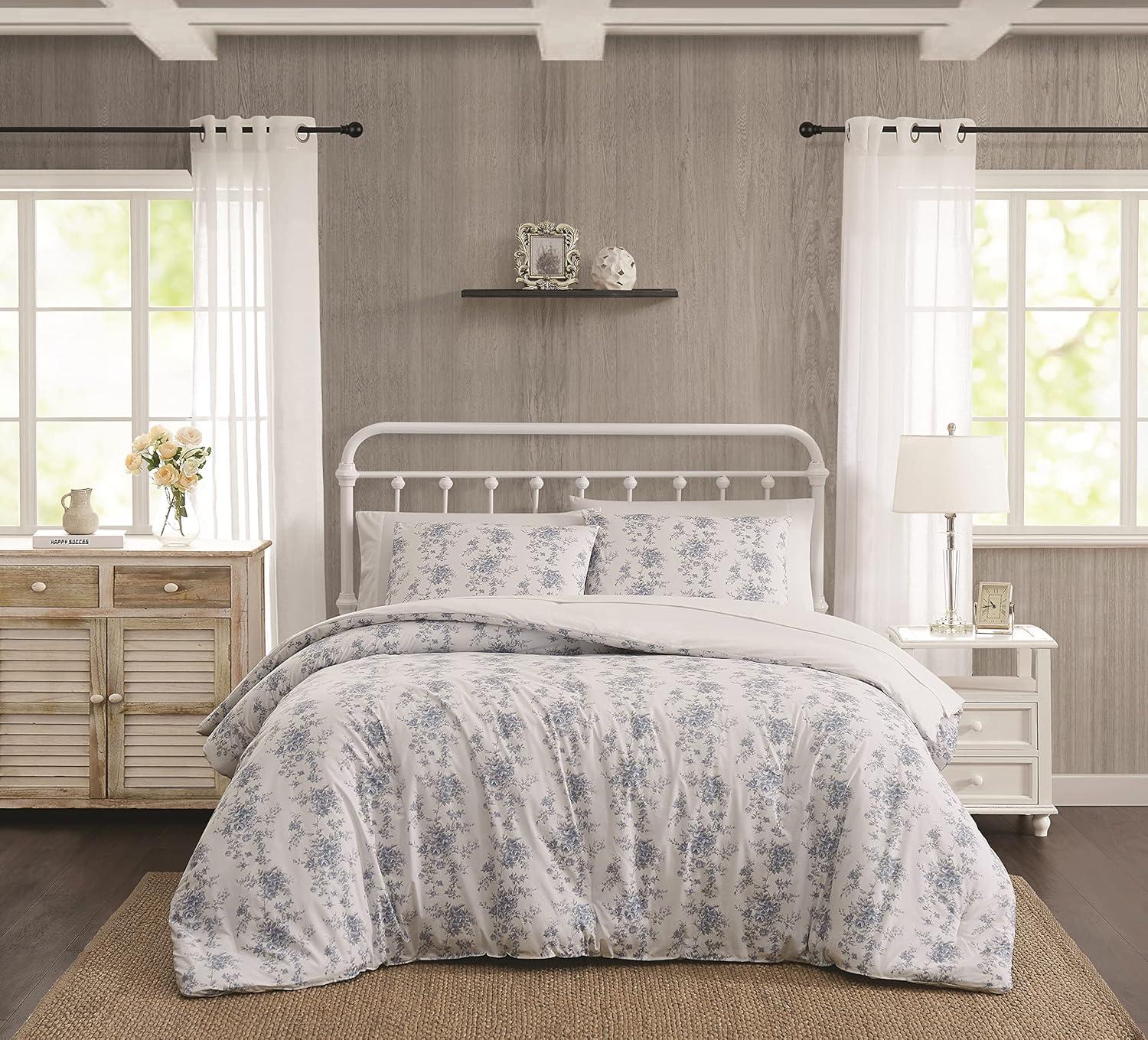 The Farmhouse By Rachel Ashwell British Rose Comforter Set White/Blue