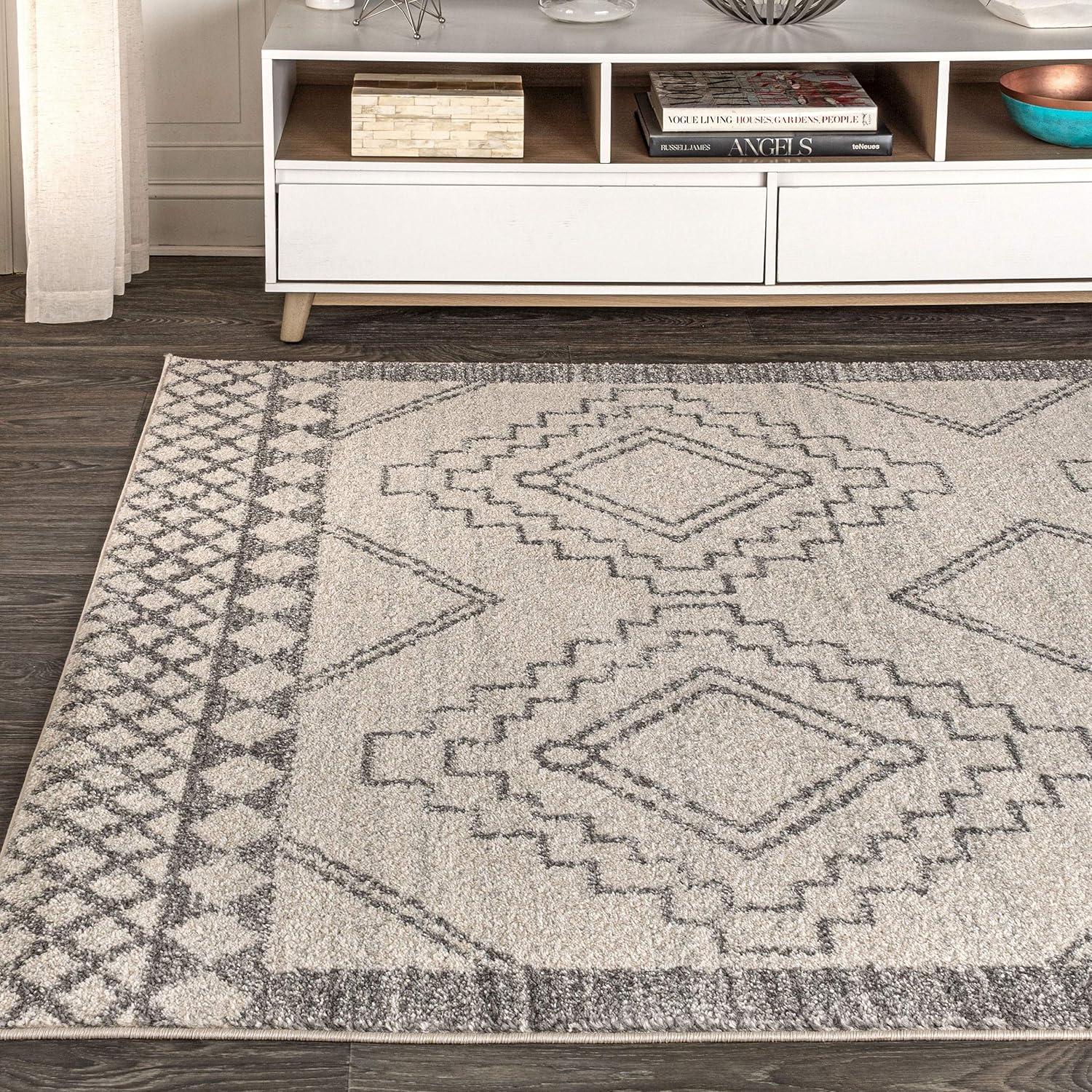 JONATHAN Y Amir Moroccan Beni Souk Cream/Gray 8 ft. x 10 ft. Area Rug