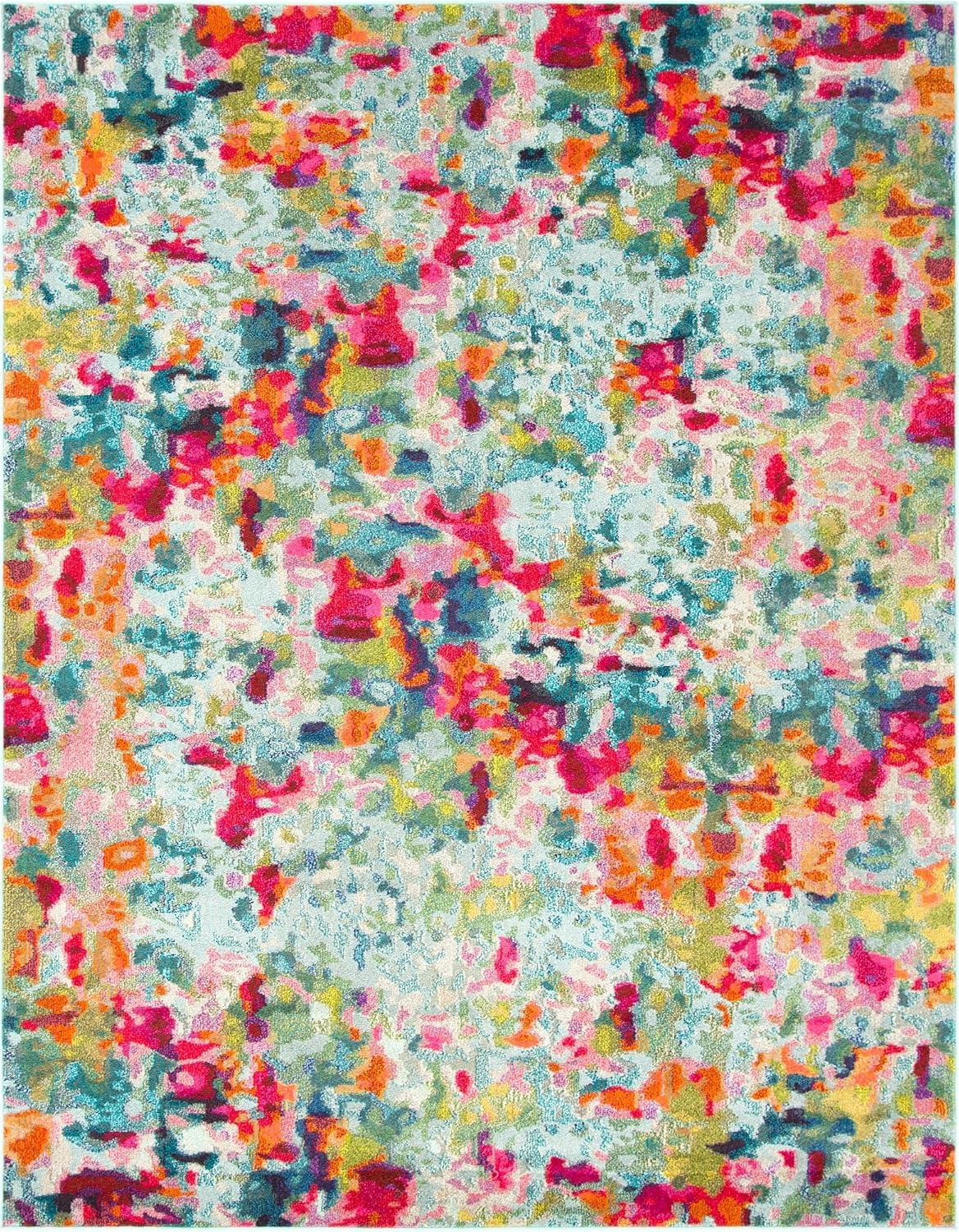 Chromatic Multi-Color Abstract 8' x 10' Synthetic Area Rug