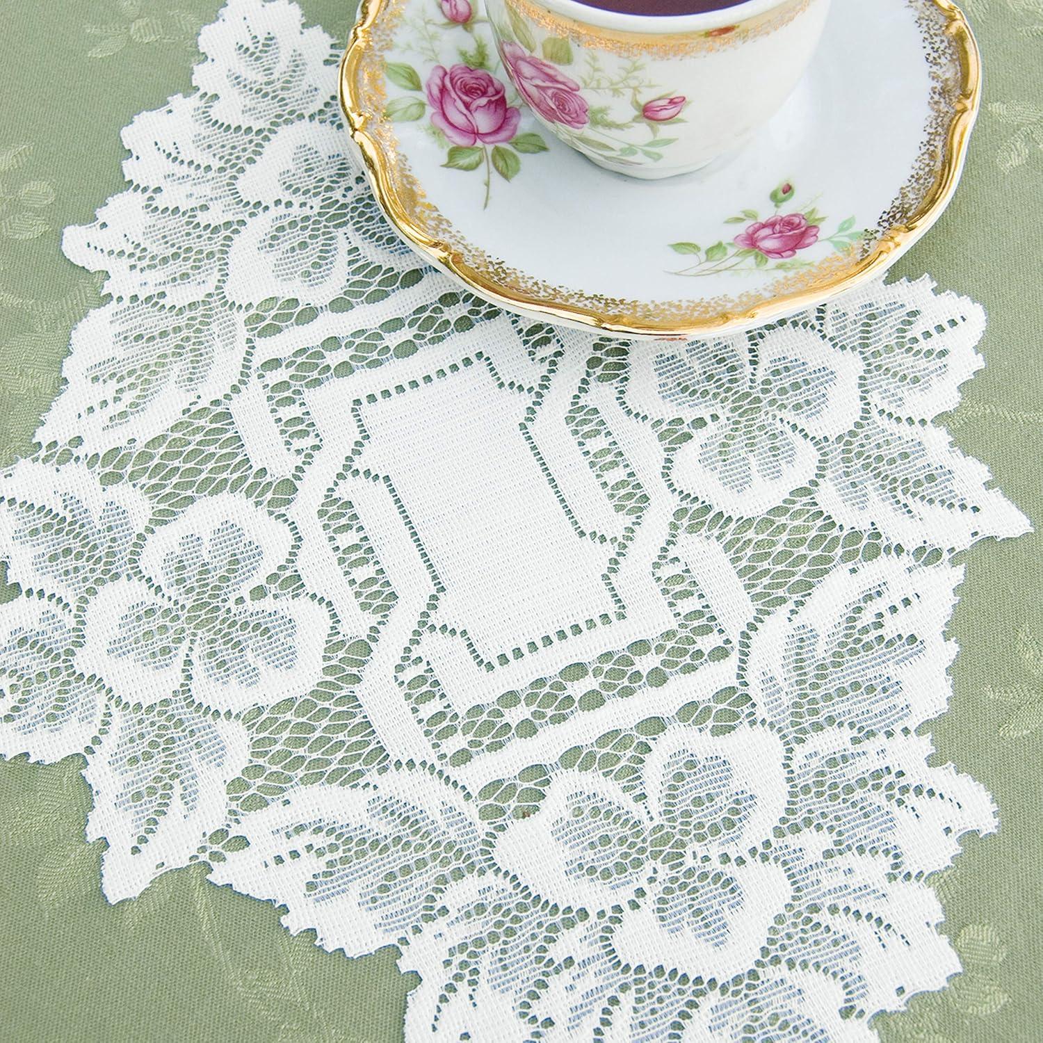 12 x 9 in. Heirloom Doily - White - Set of 4