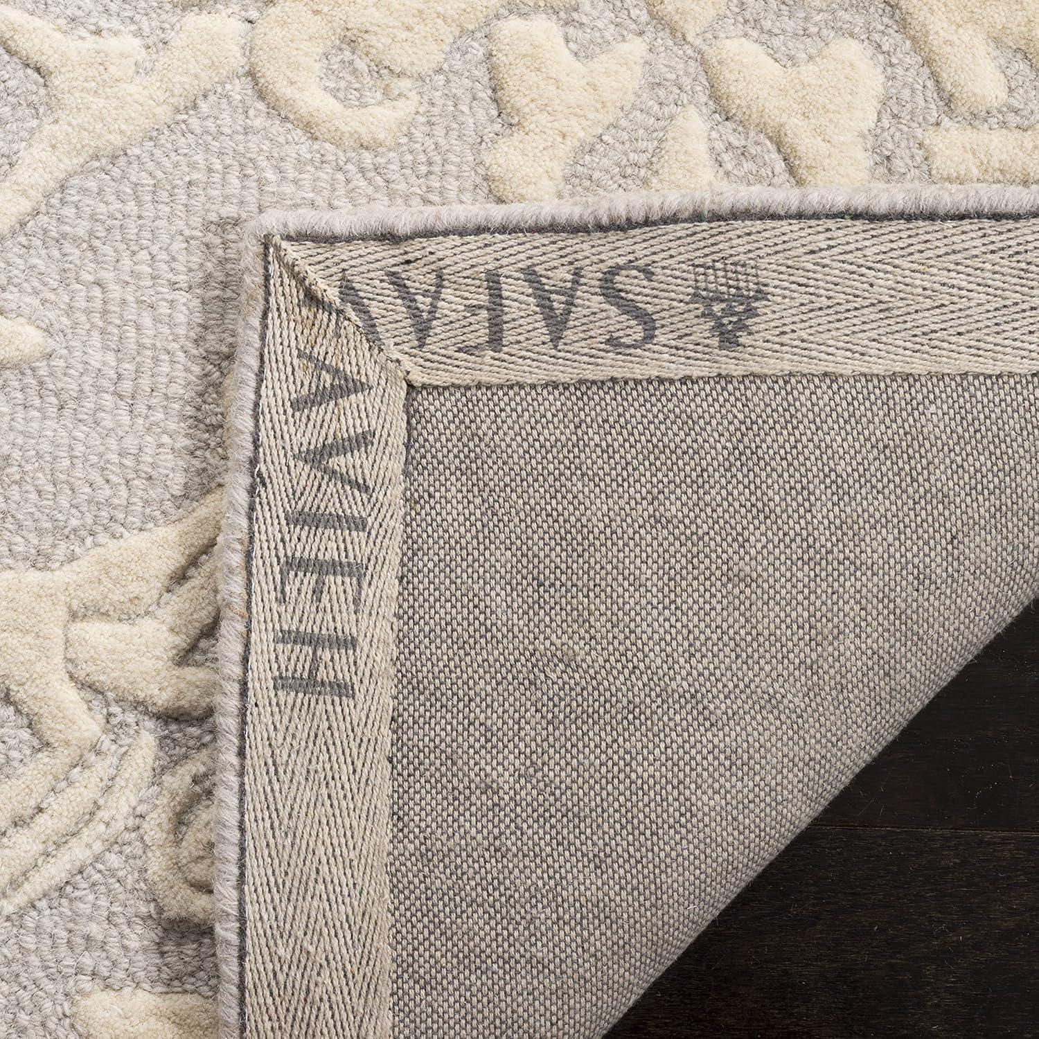 SAFAVIEH Blossom Kestrel Damask Wool Area Rug, Blue/Ivory, 8' x 10'