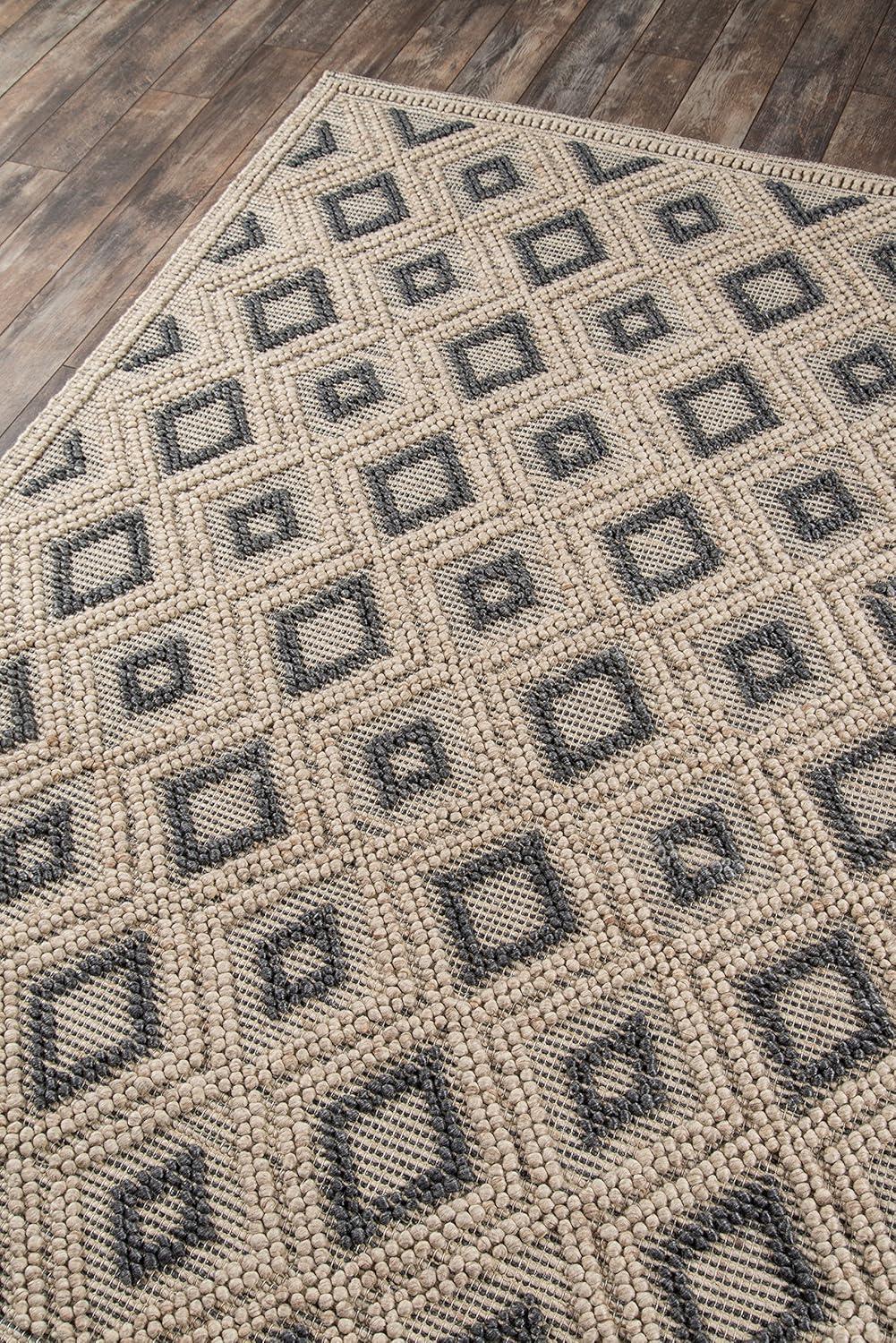 Momeni Andes Hand Woven Wool and Viscose Contemporary Geometric Area Rug 8'9" x 11'9" 9' x 12' Indoor