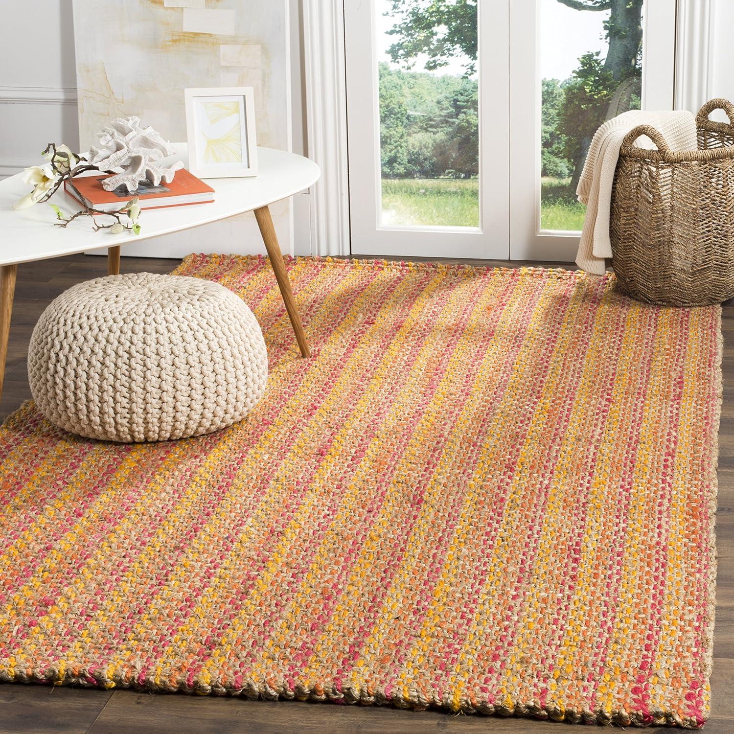 Natural Fiber NF262 Hand Woven Indoor Accent Rug - Pink/Multi - 3'x5' - Safavieh