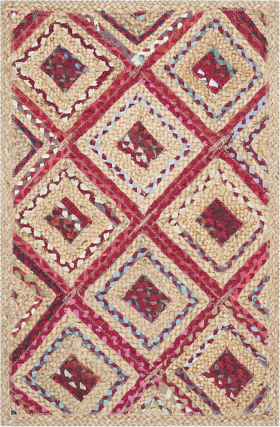 Cape Cod CAP354 Woven Indoor Area Rug - Natural/Red - 2'3"x4' - Safavieh
