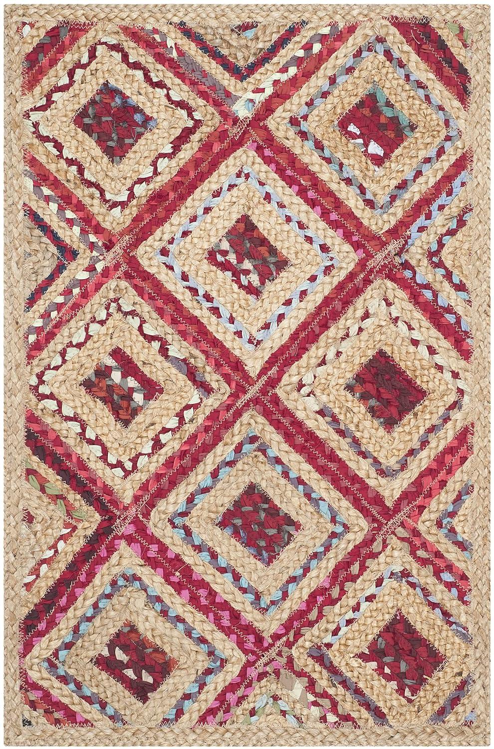 Cape Cod CAP354 Woven Indoor Area Rug - Natural/Red - 2'3"x4' - Safavieh