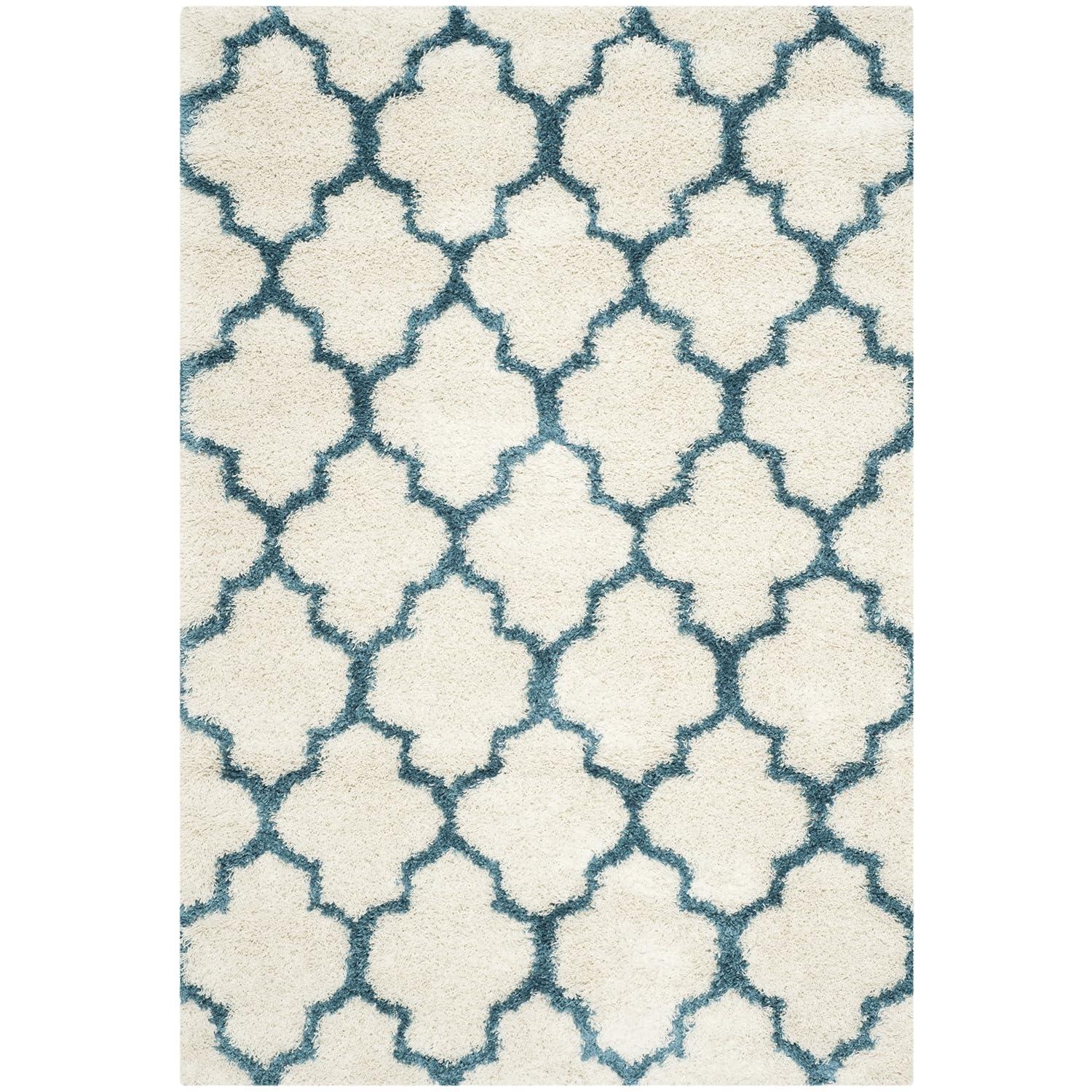 Shag Kids SGK569 Power Loomed Area Rug - Ivory/Blue - 4'x6' - Safavieh.