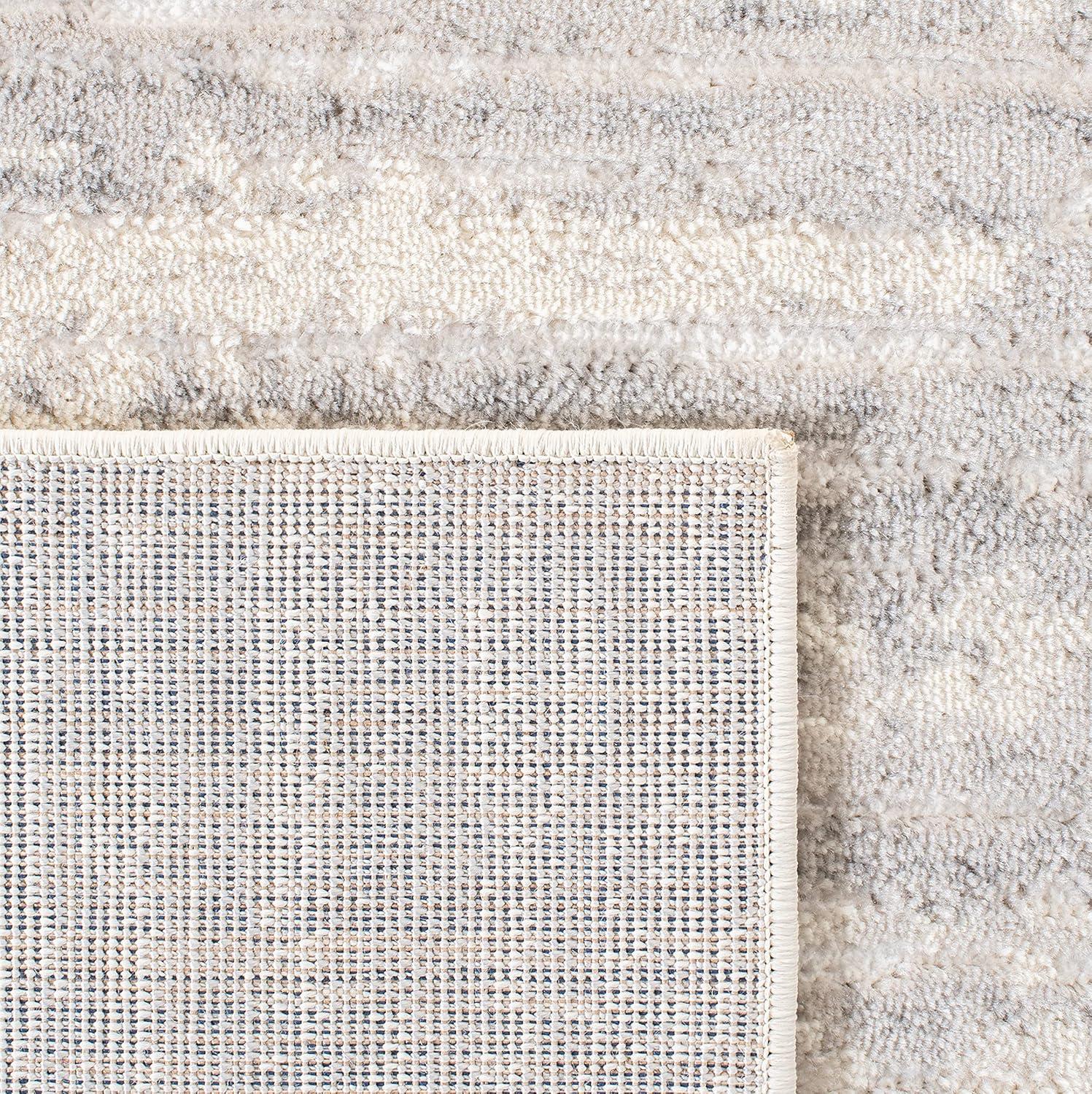 Skyler Light Grey/Ivory 9' x 12' Abstract Synthetic Area Rug