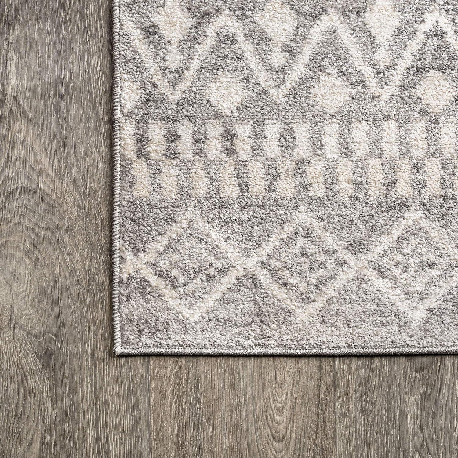 2'x8' Ifrane Berber Geometric Stripe Runner Rug, Gray/Cream - JONATHAN Y
