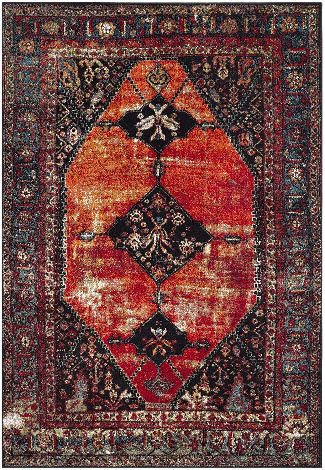 Vintage Hamadan VTH217 Power Loomed Indoor Area Rug - Orange/Multi - 5'3"x7'6" - Safavieh
