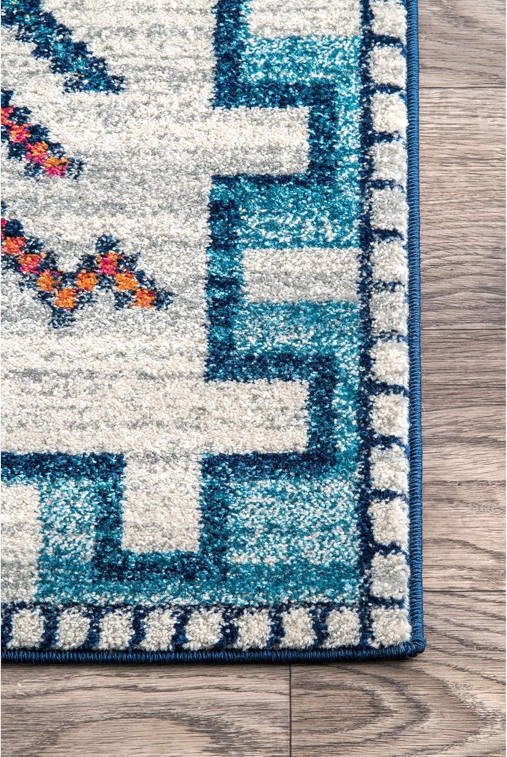 nuLOOM Richelle Tribal Medallion Area Rug, 5' x 7' 5", Blue