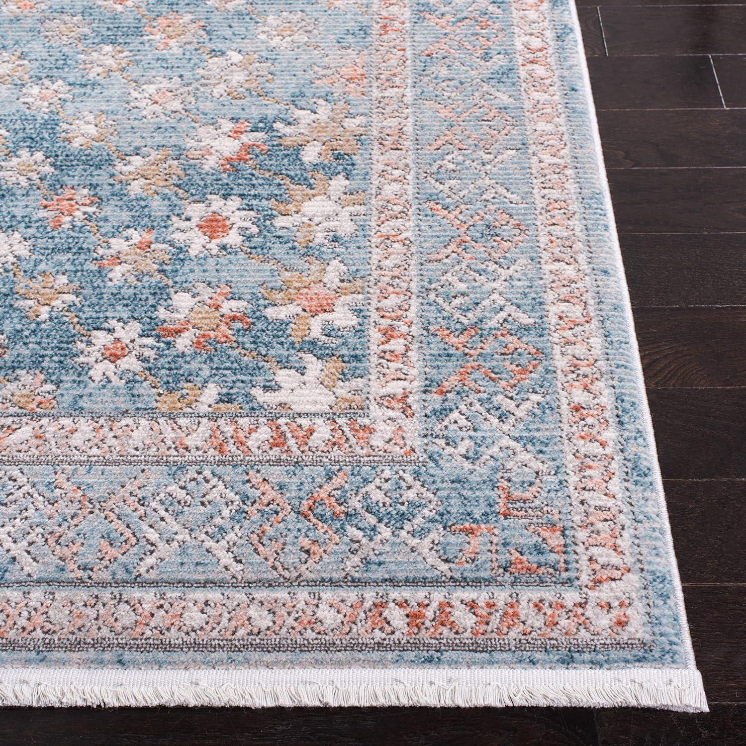 SAFAVIEH Shivan Cynthia Oriental Floral Area Rug, Blue/Rose, 9' x 12'