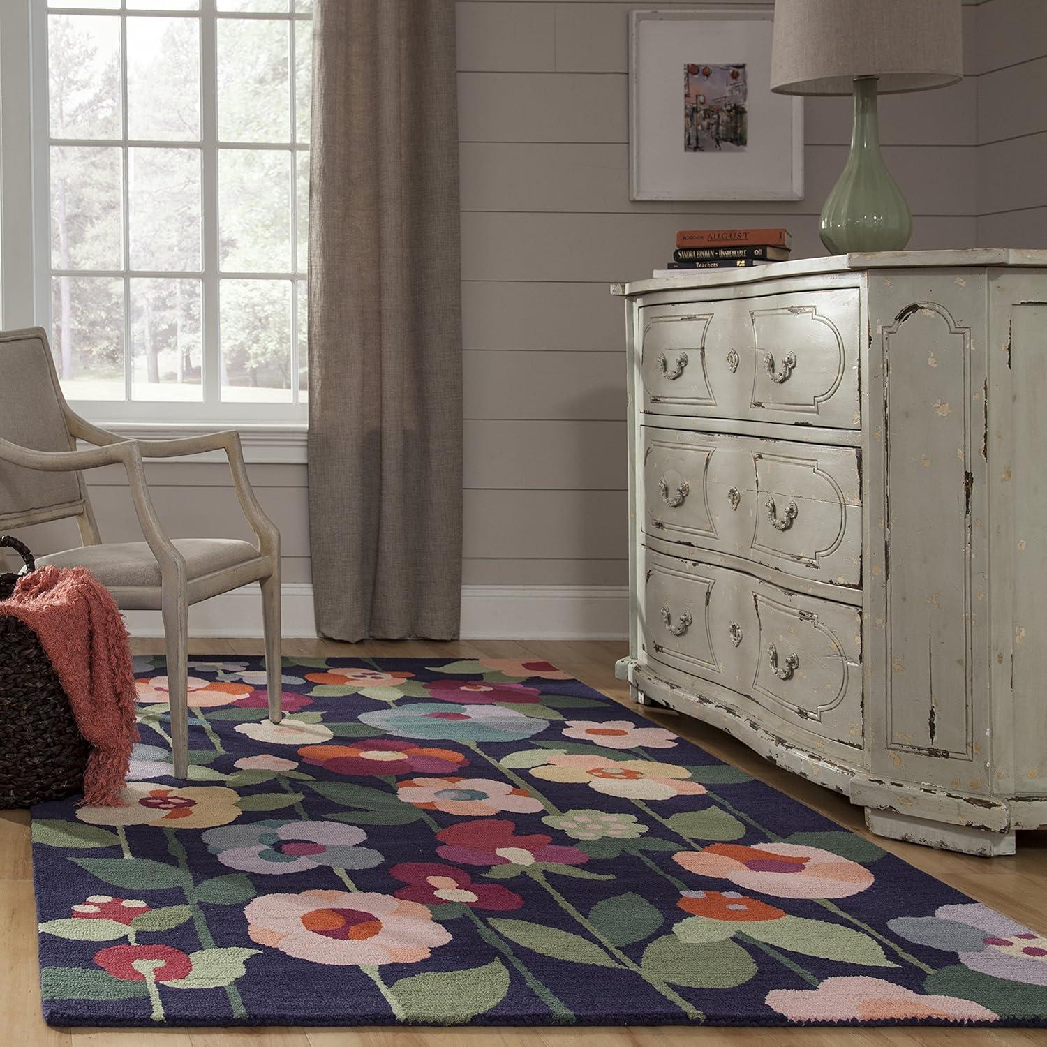 Floral Tufted Wool Rug