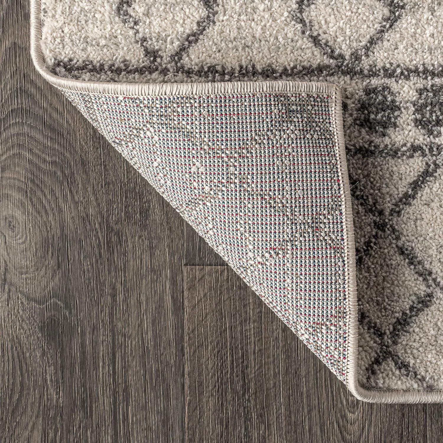 4'x6' Izil Moroccan Beni Souk Area Rug, Cream/Gray - JONATHAN Y