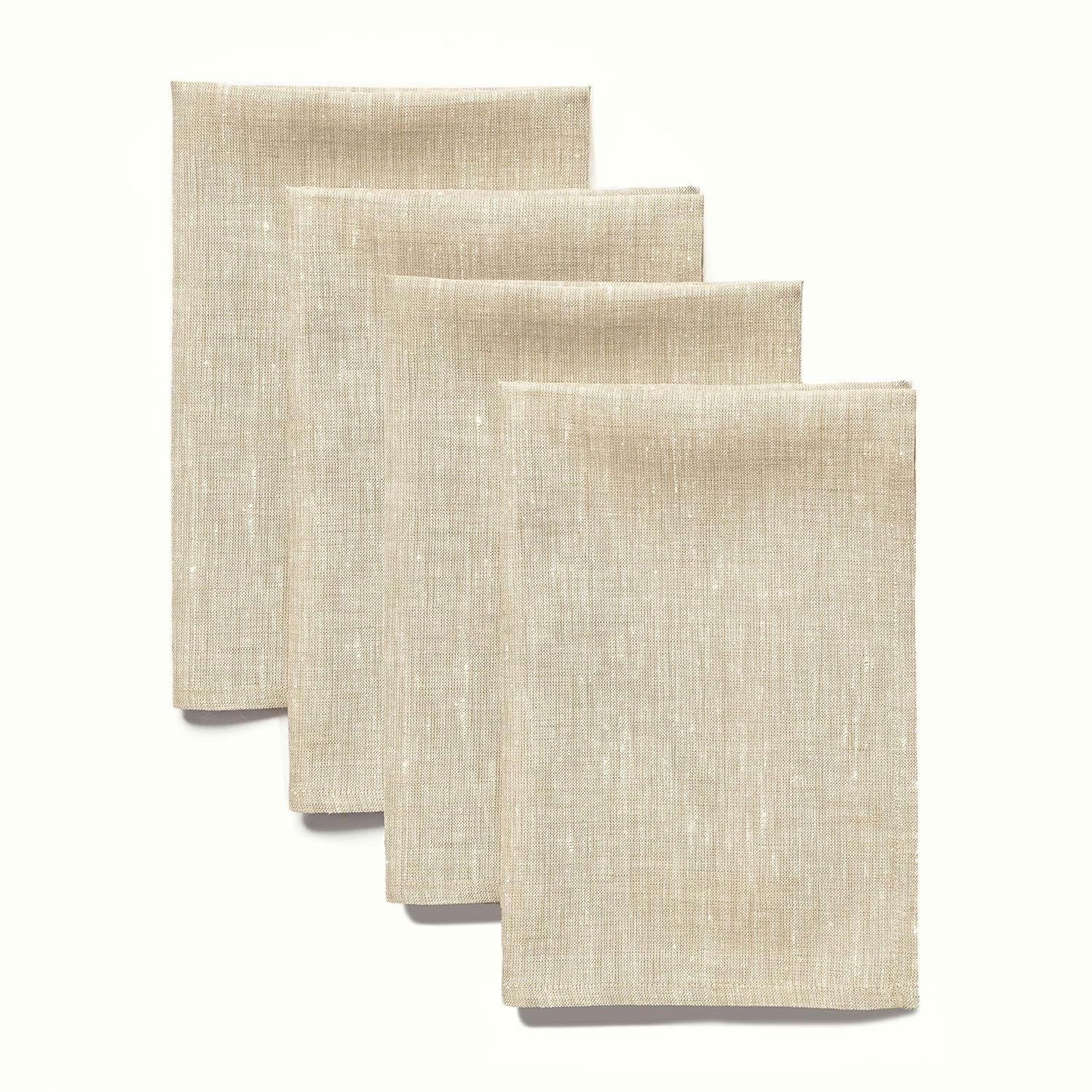 Solino Home 100% Pure Linen Dinner Napkins - Athena (Set of 4)