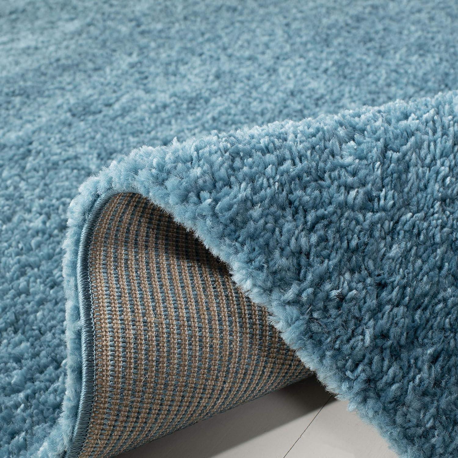 August Shag 900 AUG900 Power Loomed Indoor Area Rug - Turquoise - 6'7"x6'7" - Safavieh