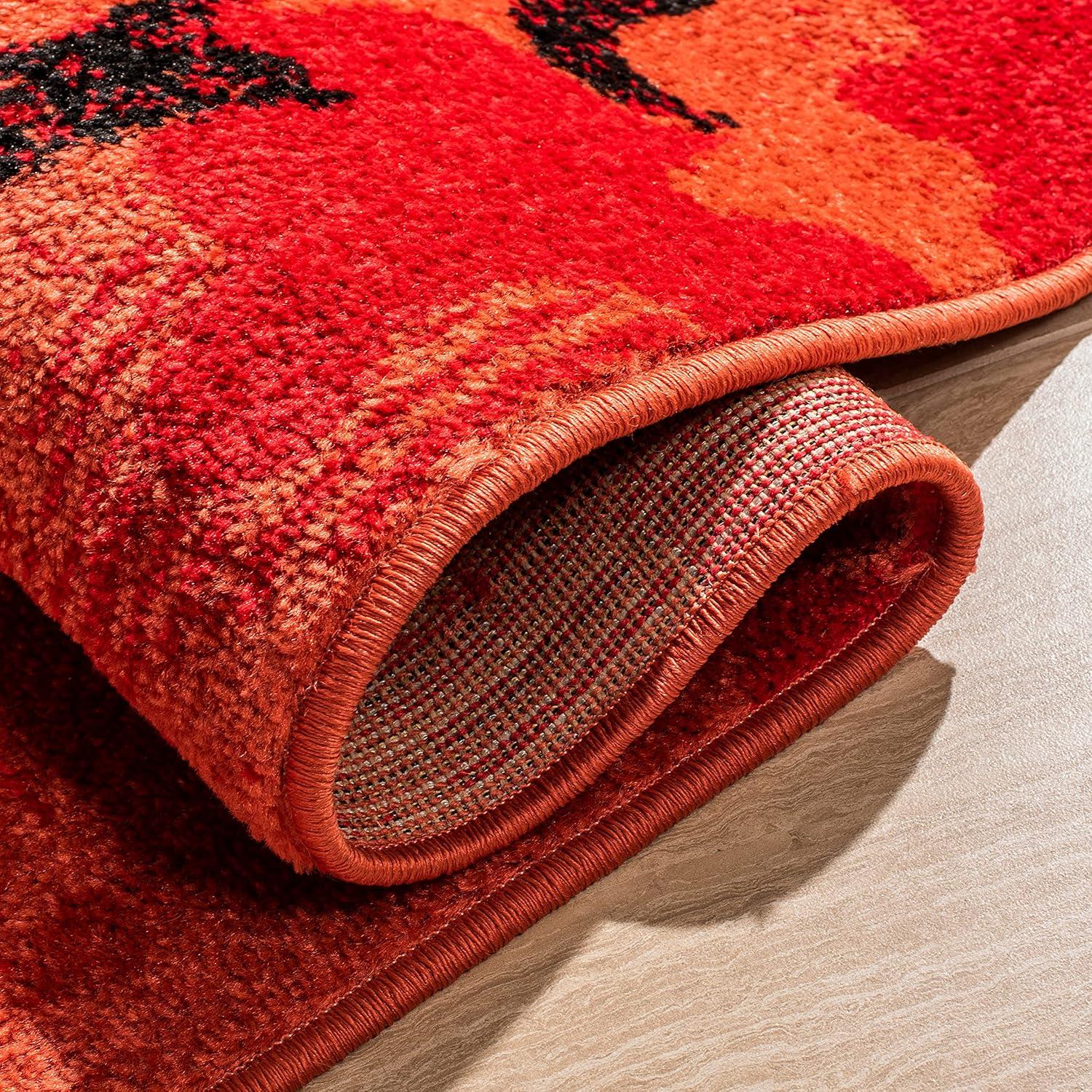 SAFAVIEH Adirondack Hortense Floral Area Rug, Red/Black, 4'5" x 6'5"
