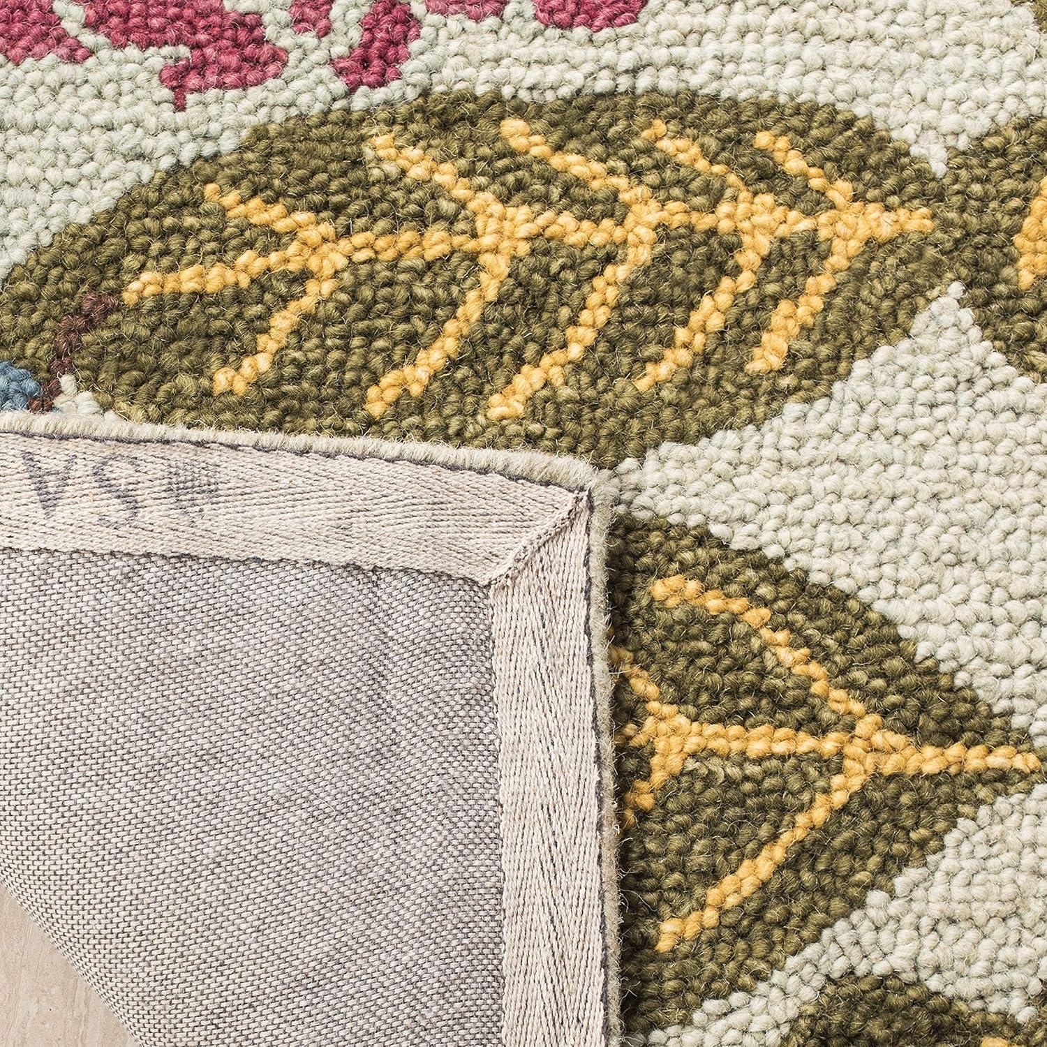 Blossom BLM674 Hand Hooked Runner Rug - Blue/Multi - 2'6"x12' - Safavieh.