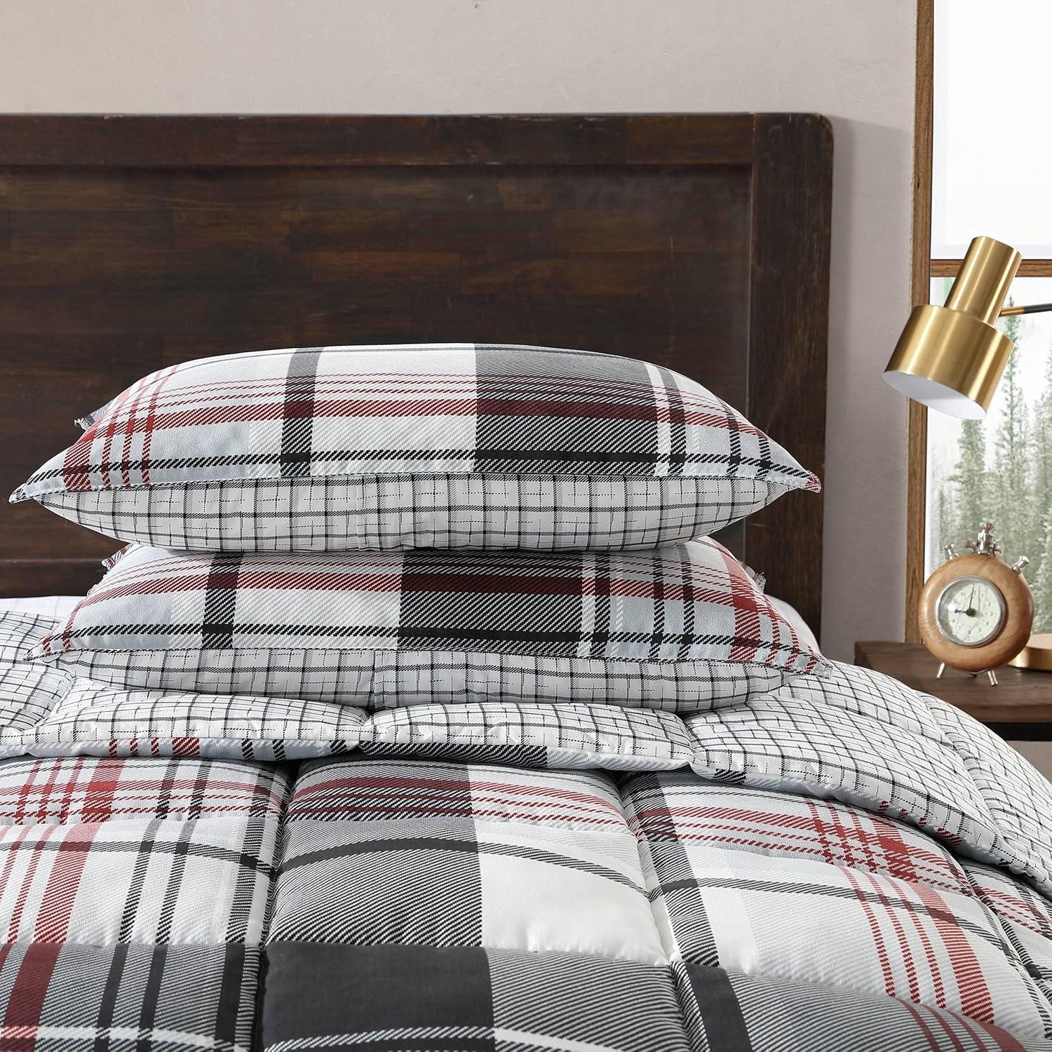 Eddie Bauer Normandy Plaid Duvet Set Black