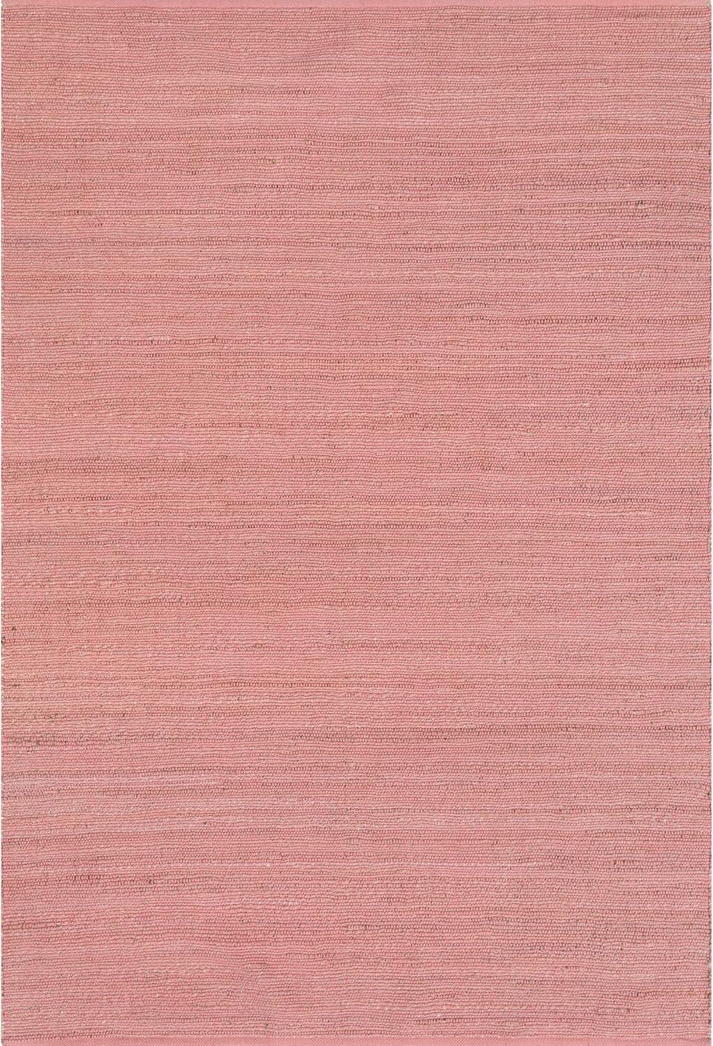 Nuloom 4x6 Elfriede Jute & Cotton Hand Woven Indoor Area Rug, Pink, Solid Rustic Farmhouse Style Natural Fiber Bedroom, Living Room,
