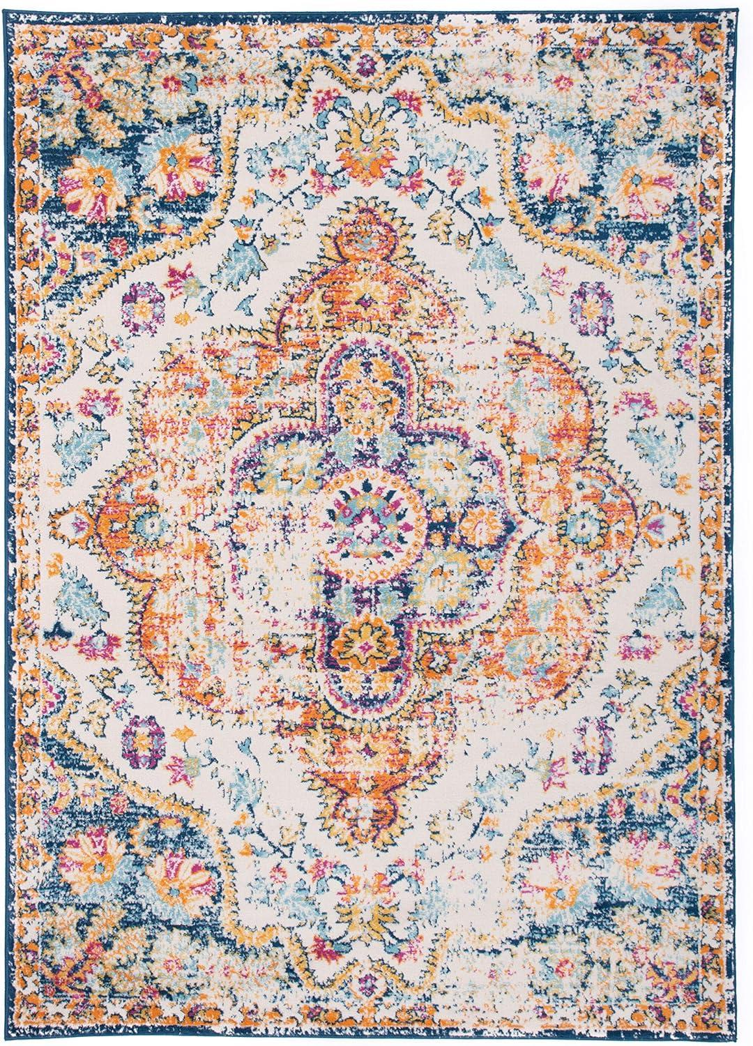 World Rug Gallery Distressed Vintage Bohemian Area Rug