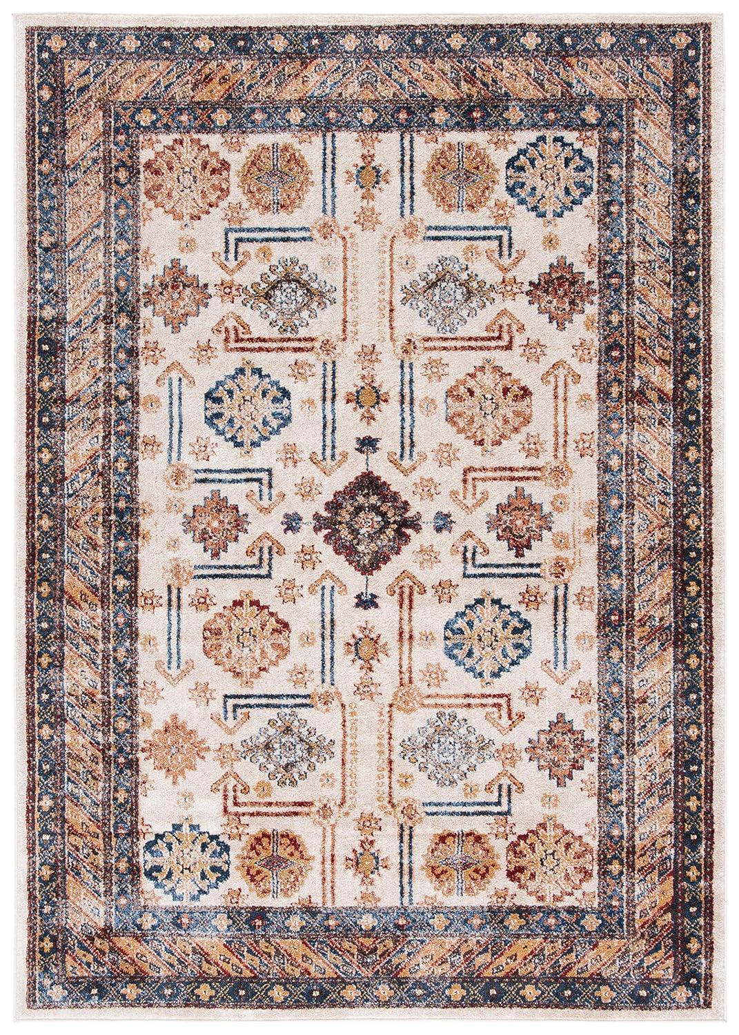 Bijar BIJ653 Power Loomed Indoor Area Rug - Brown/Ivory - 6'7"x9' - Safavieh