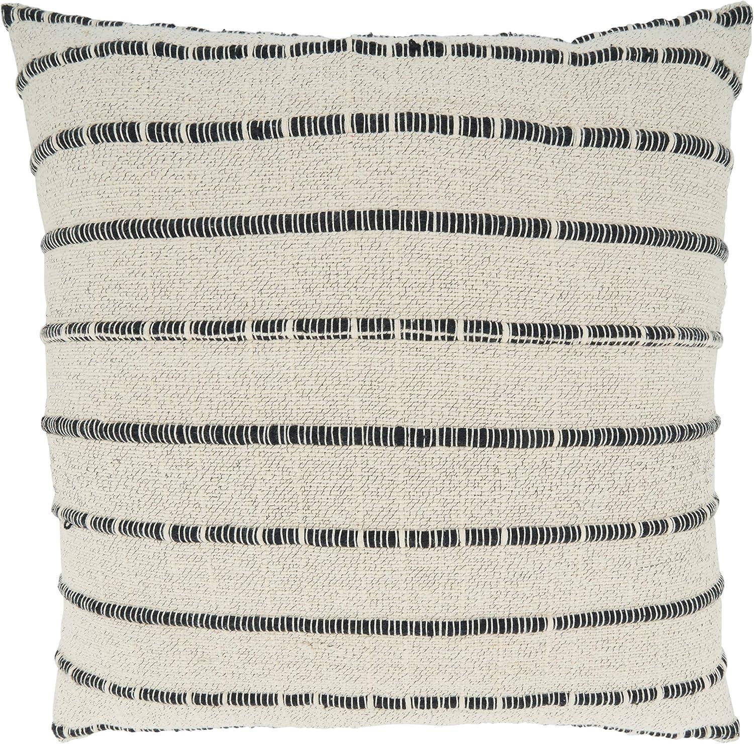 Saro Coralee Collection Striped Cotton Throw Pillow