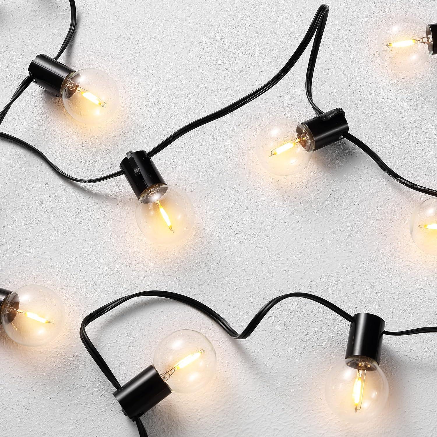 Huron 10-Light Black LED Outdoor String Lights