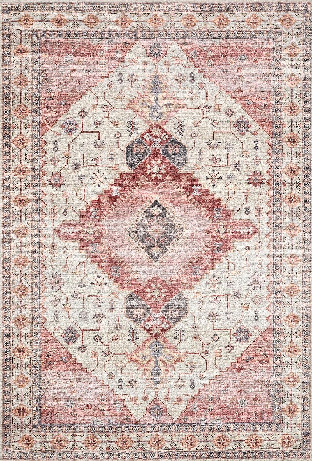 Loloi II Skye Oriental Ivory / Berry Area Rug