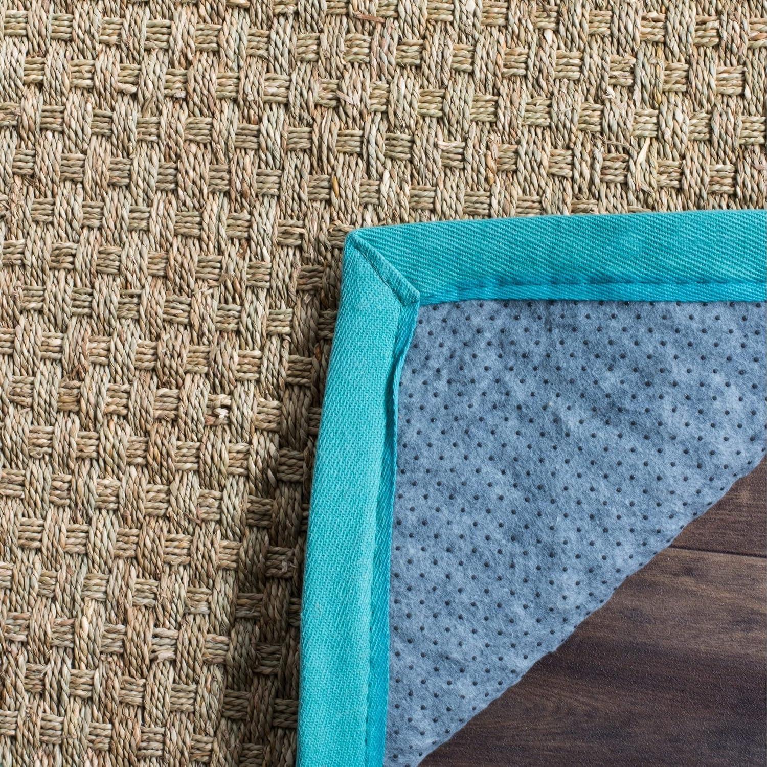 Natural Fiber NF114 Power Loomed Indoor Area Rug - Natural/Teal - 8'x10' - Safavieh.