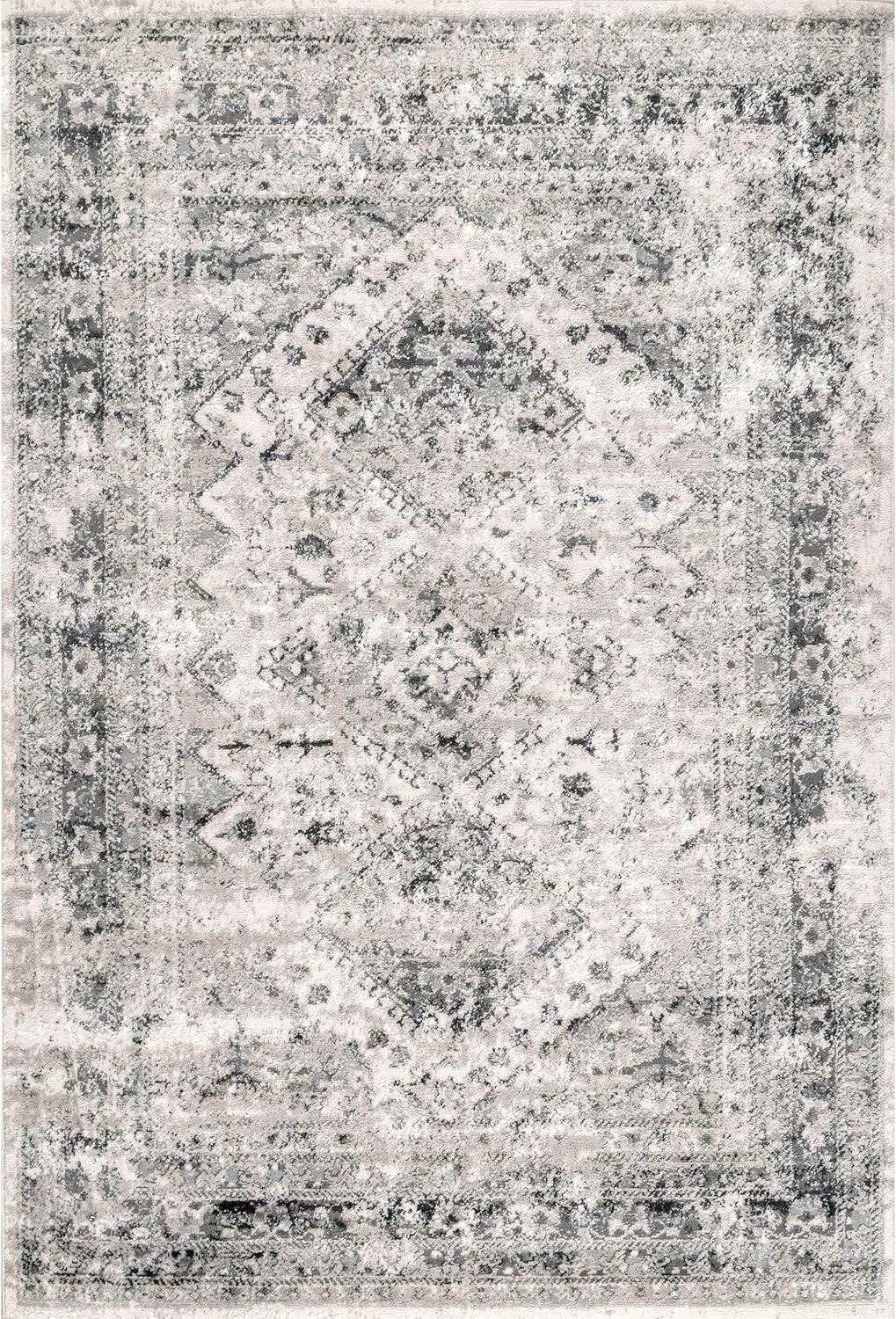 nuLOOM Shaunte Vintage Speckled Area Rug, 5', Silver