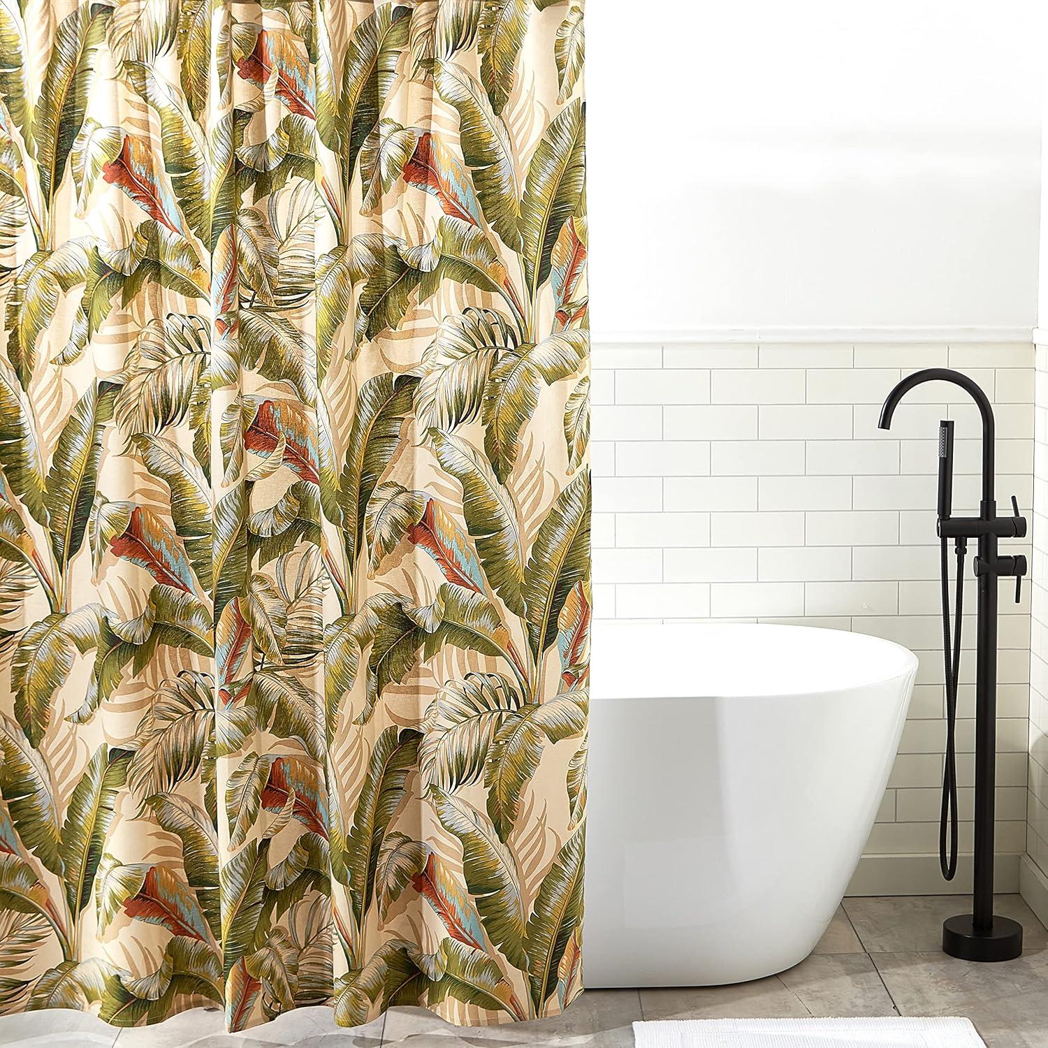 Tommy Bahama Home Palmiers Cotton Floral Shower Curtain