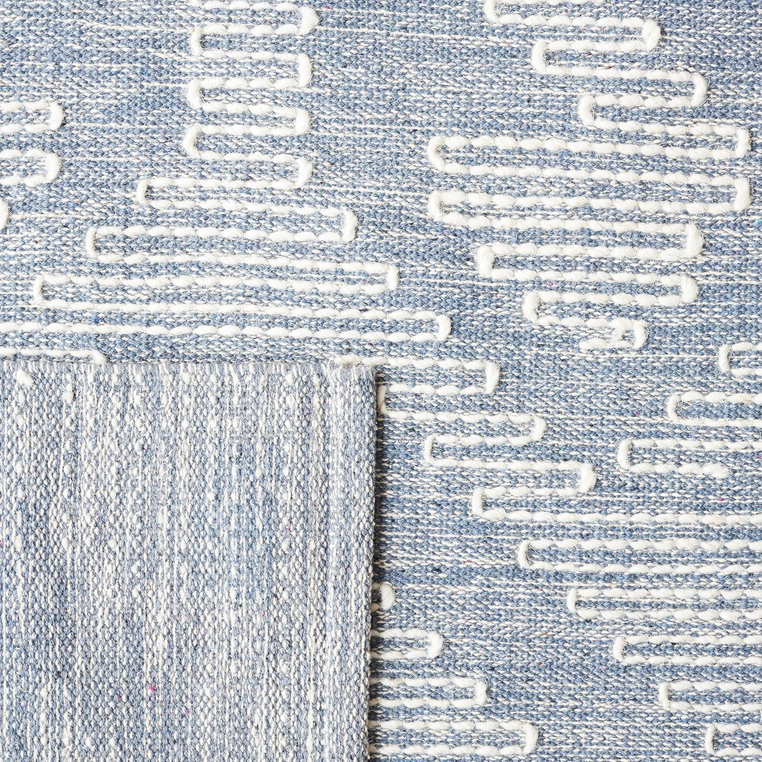 Kilim KLM853 Hand Woven Area Rug - Blue/Ivory - 5'x8' - Safavieh.